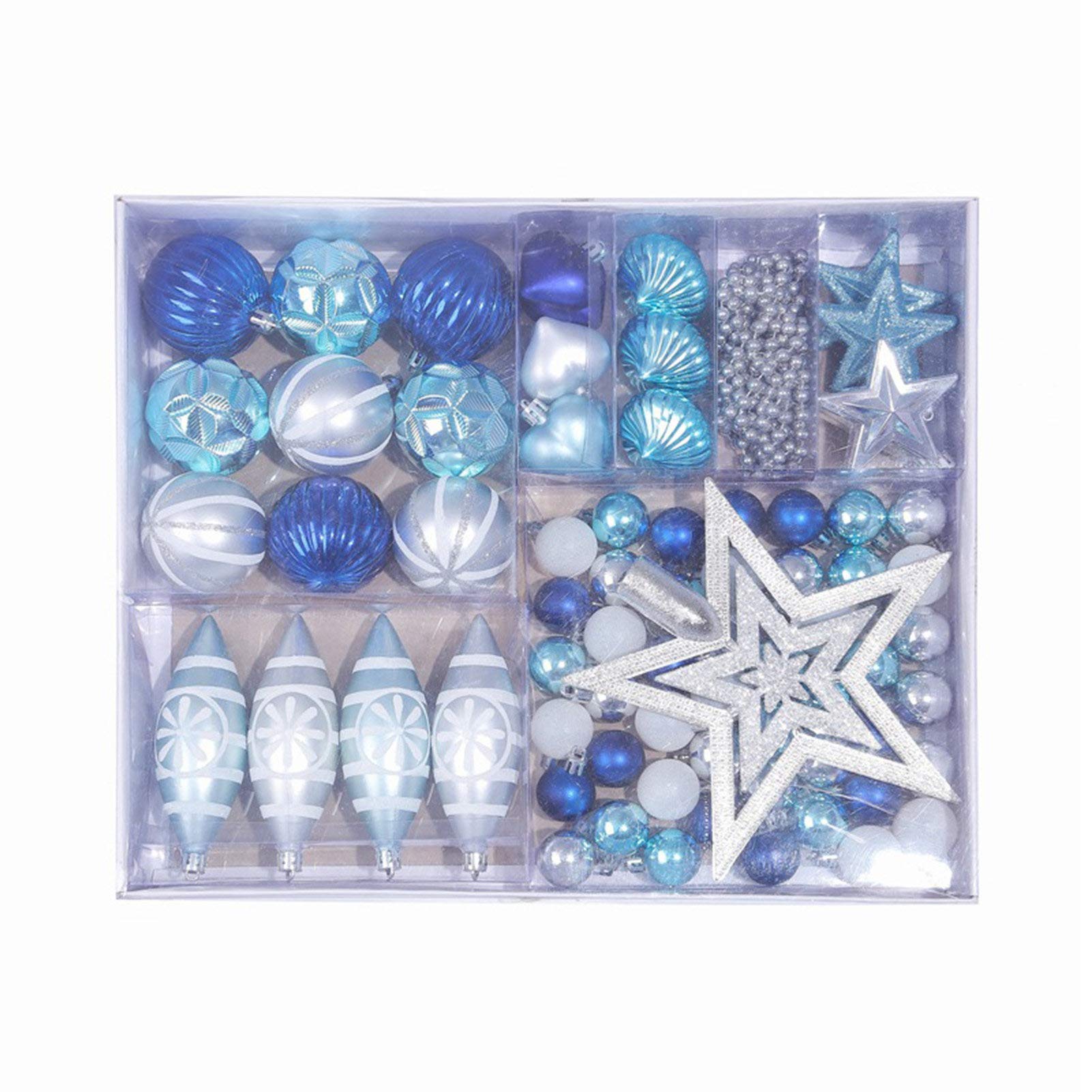 Christmas Tree Ornaments - Shatterproof Xmas Ball Decorations for Holiday, Wedding & Party - Blue Hanging Balls for Home, Festival & Christmas Gifts | Perfect for Tree Decor, Gift Exchange & Holiday Party Decorating