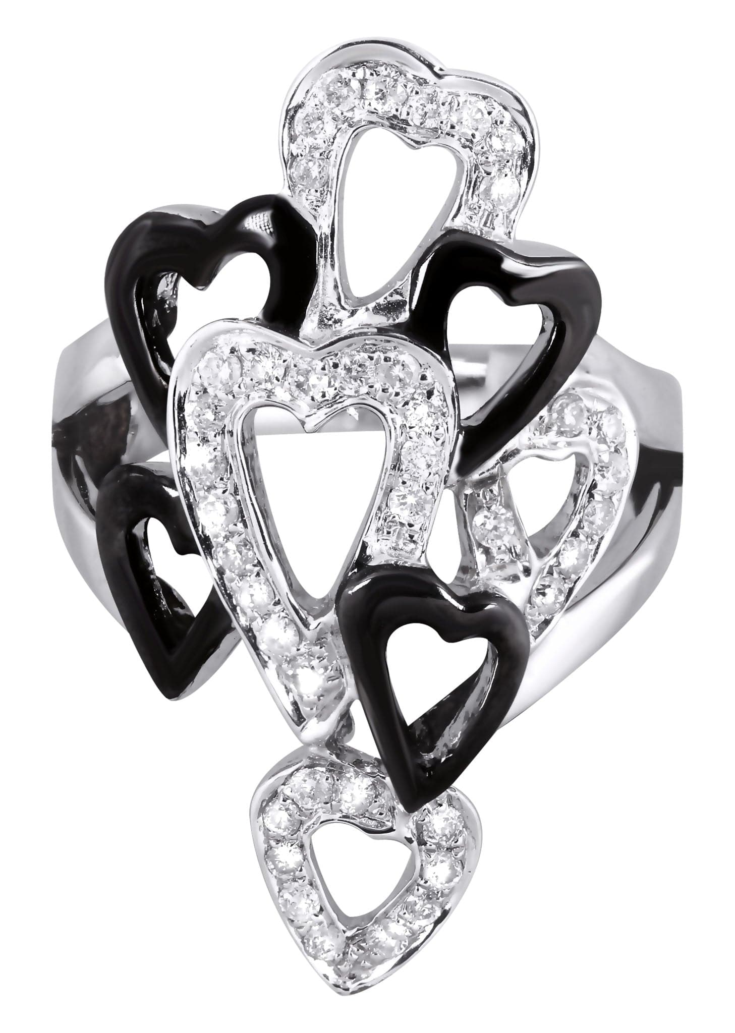 14K Gold Black Diamond Cocktail Ring for Women | 0.48 Carat Genuine Diamond | 10.21 Grams | Elegant Evening Wear & Special Occasion Jewelry Gift