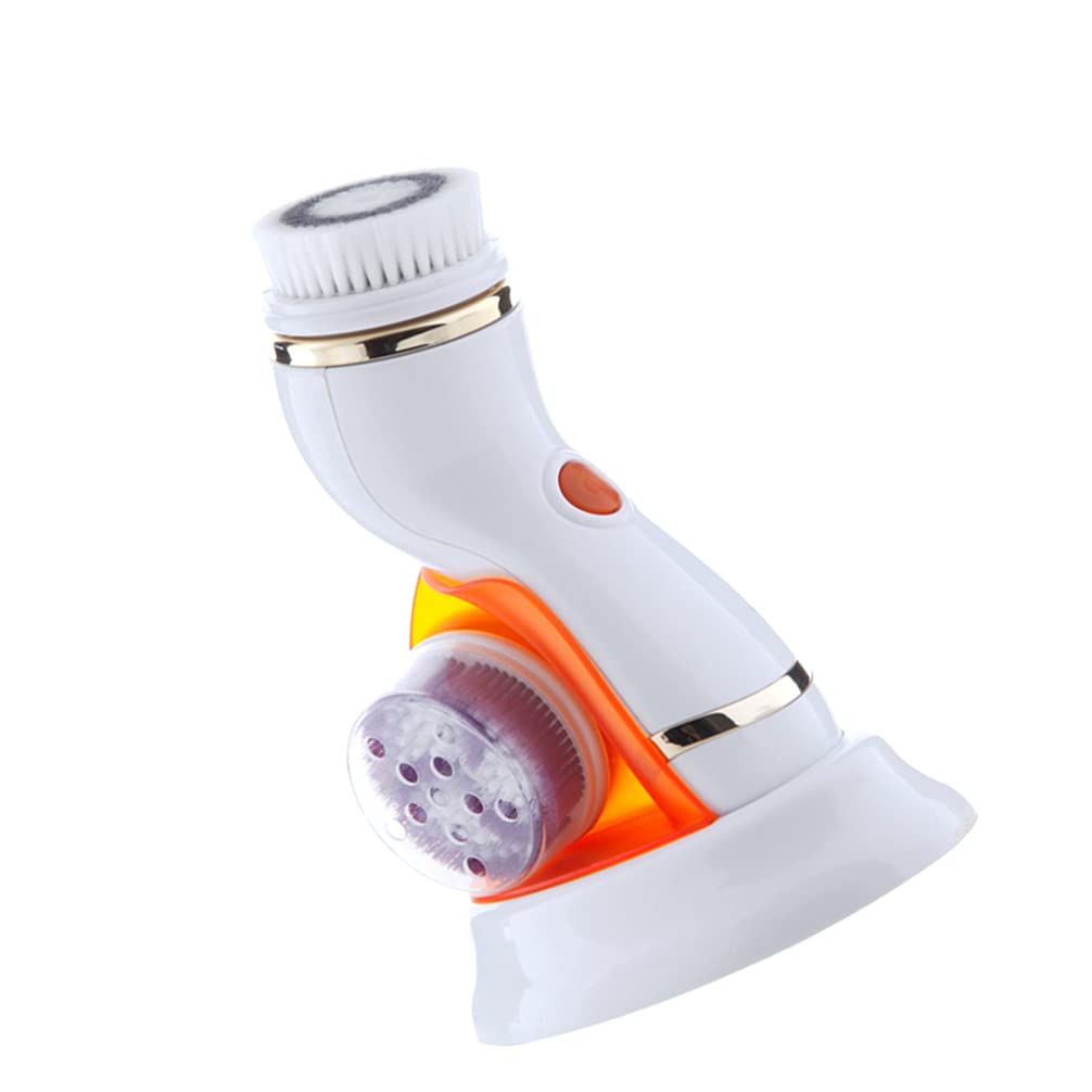 Electric Facial Cleansing Brush for Blackhead Removal & Deep Cleansing - Waterproof Face Massager for Spa & Home Skincare (Orange)