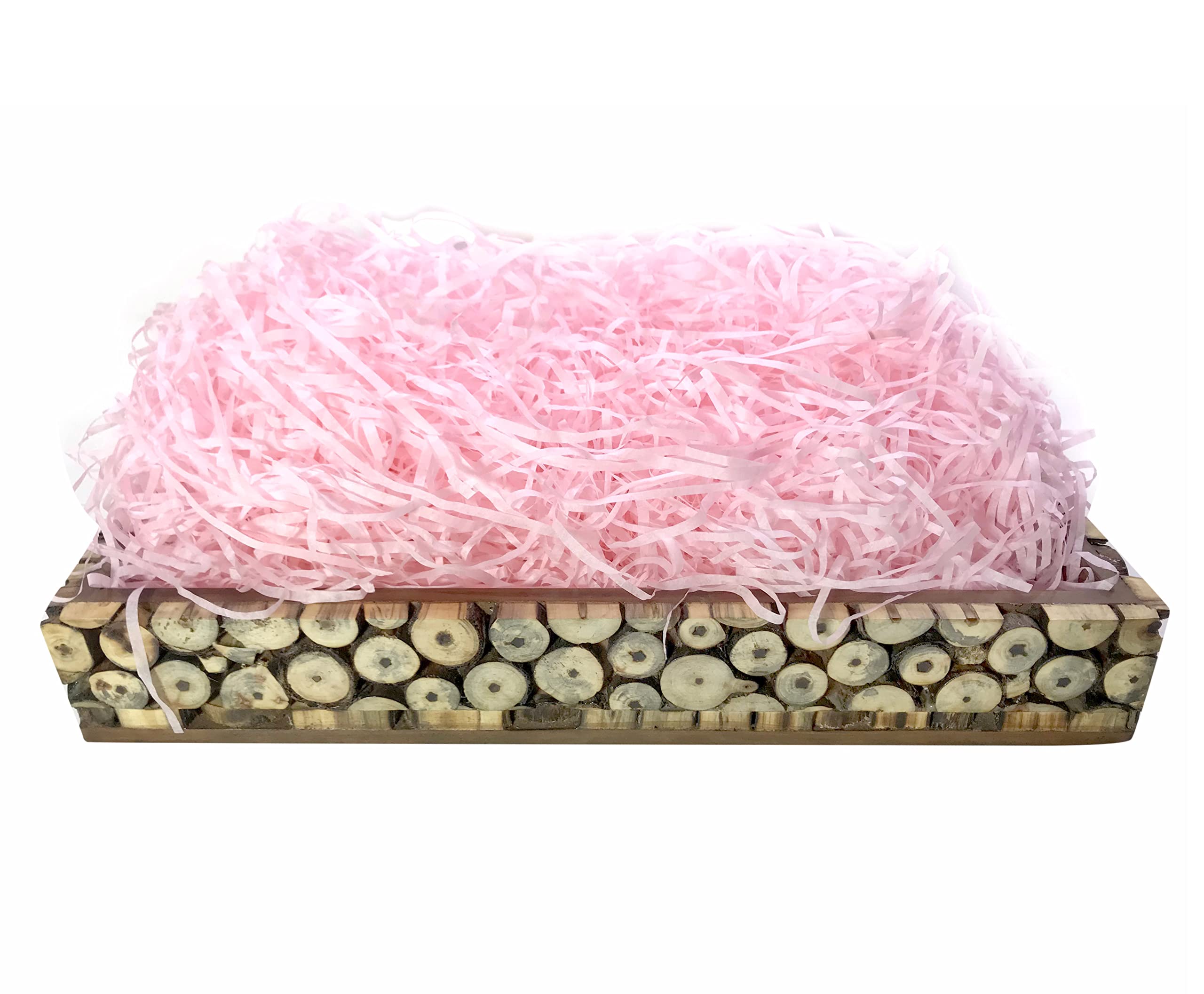 Eco-Friendly Sarras Thin Shredded Crinkle Paper Grass Strips - 100g Light Pink Gift Box Filler for Wedding, Birthday & Valentine's Day Decorations | Perfect for Gift Wrapping, Hamper Decor, and Party Tray Embellishments