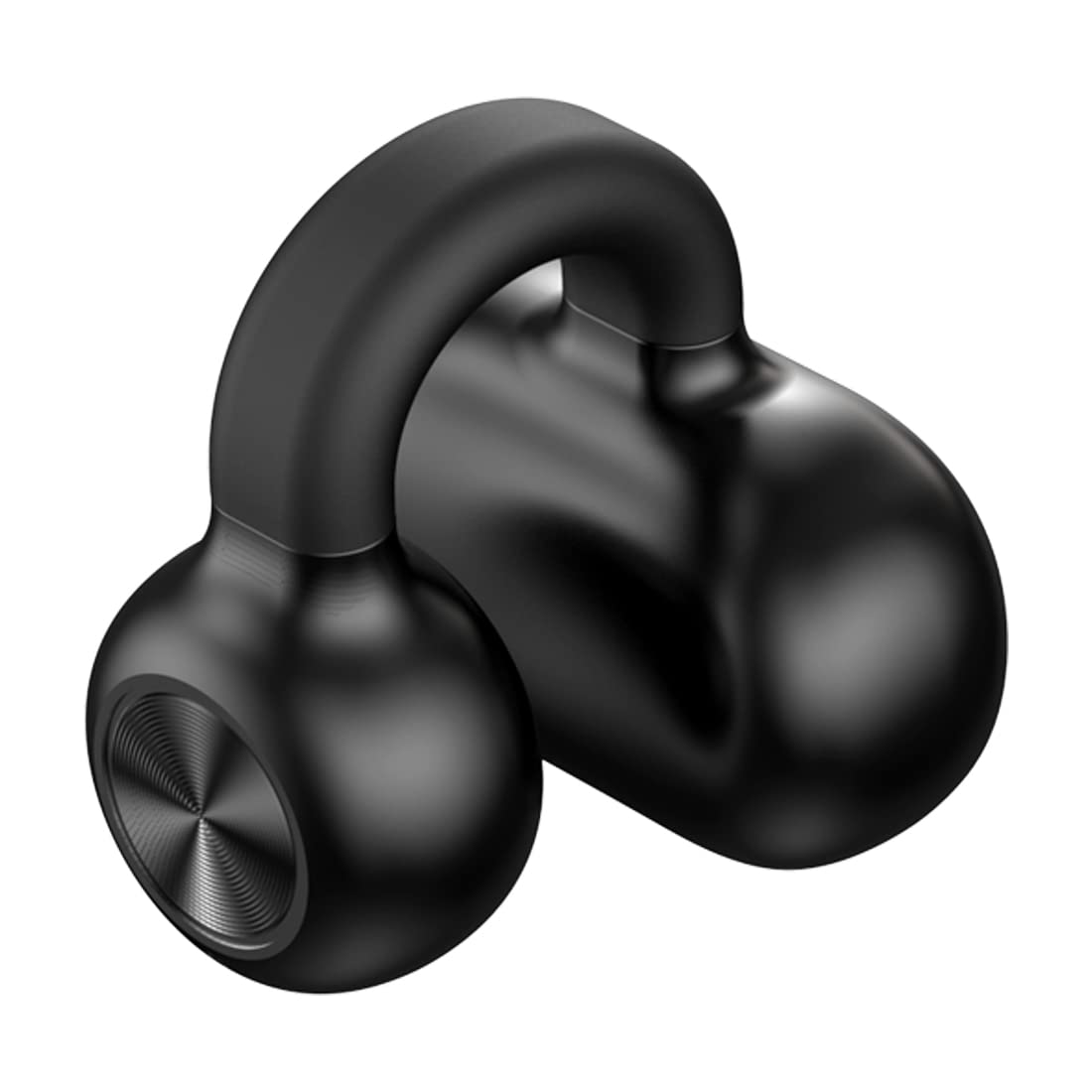 Open Ear Wireless Bluetooth Headphones with Mic - Bluetooth 5.3 Clip-On Earbuds, Lightweight Single Ear Headset for Business Calls & Sports - Touch Control, Non In-Ear Design (Black) - Perfect for Running, Cycling, Office Work & Driving