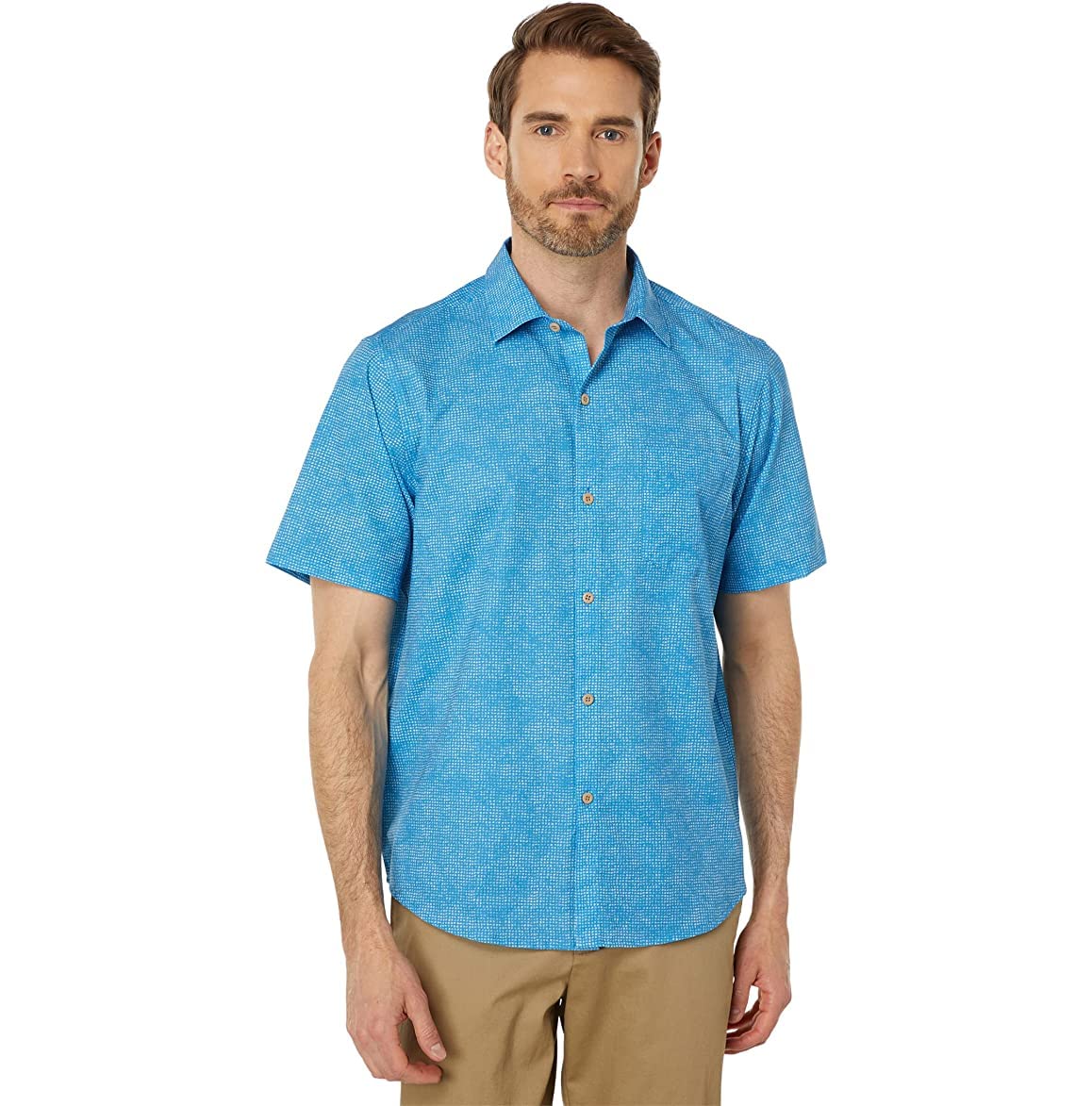 Tommy Bahama Men's Coast Tiles Camp Shirt - Hawaiian Style Short Sleeve Button Down Shirt for Beach Vacation, Summer Party & Casual Wear
