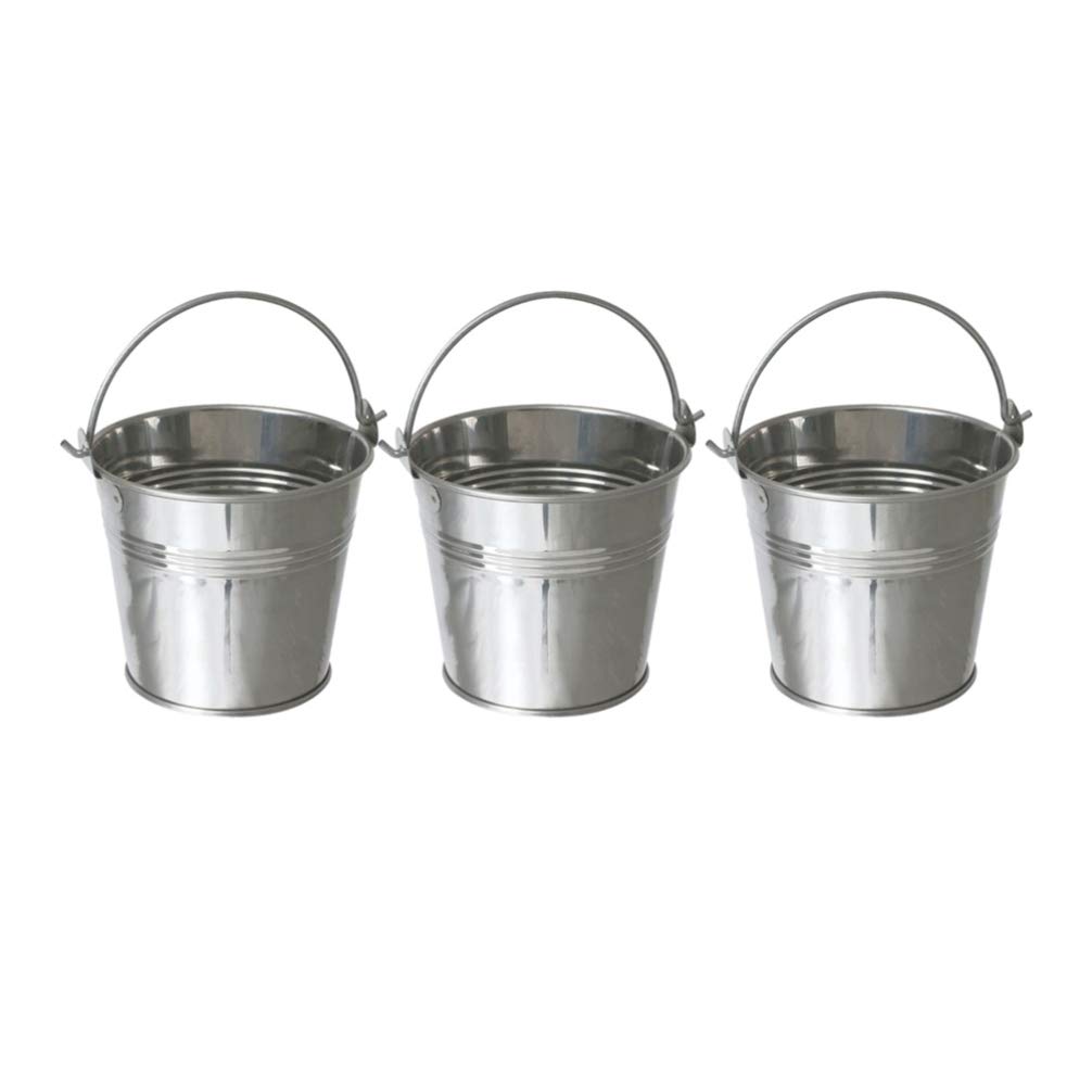 Jojofuny Mini Metal Buckets - 10 Pack 4 Inch Small Tinplate Pails with Handle for Party Favors, Ice Cream, French Fries & Desserts | Perfect for Birthday Decorations, Wedding Centerpieces & Candy Serving