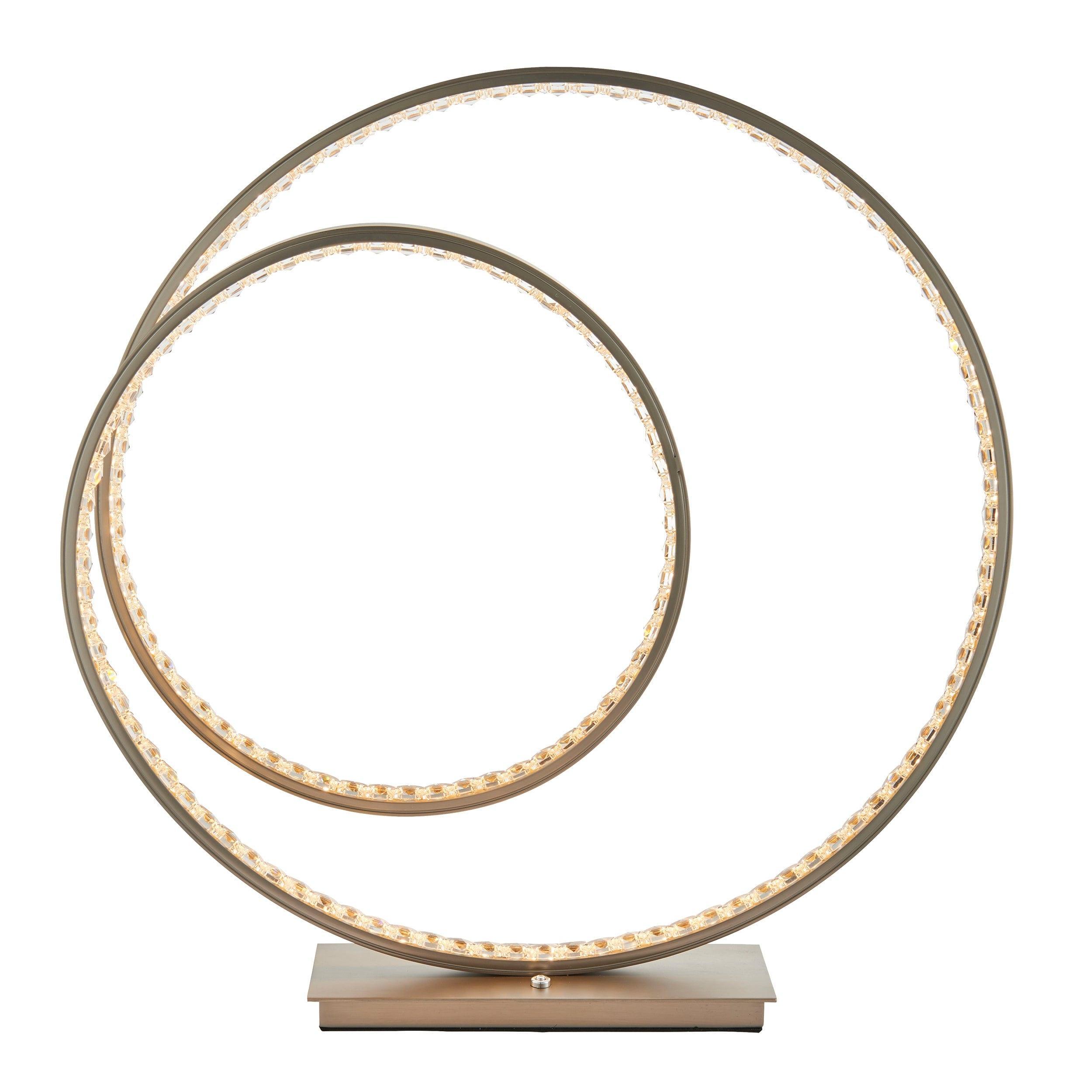 Endon Eternity 1-Light Nickel Finish Table Lamp - Modern Bedside Nightstand Lighting for Bedroom, Living Room & Office