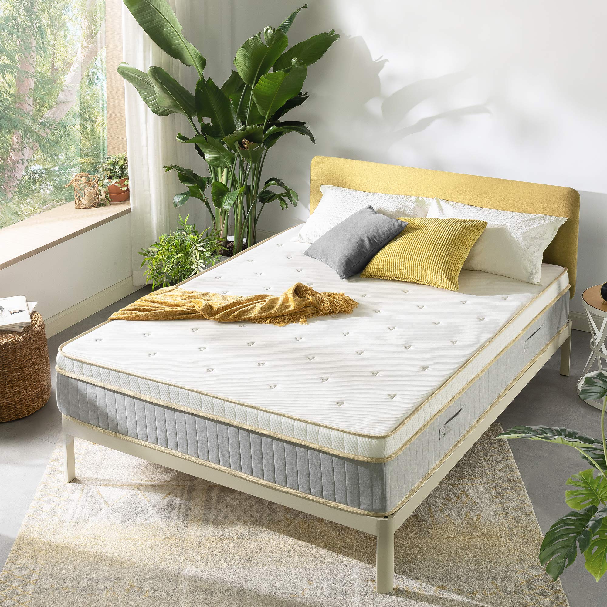 12 Inch LAGOM Elite Hybrid Mattress - CertiPUR-US & Oeko-TEX Certified, Green Tea Memory Foam with Pocket Springs, Quilted Comfort Top, Twin Size | Made in USA | Perfect for Guest Rooms, Dorms & Small Spaces
