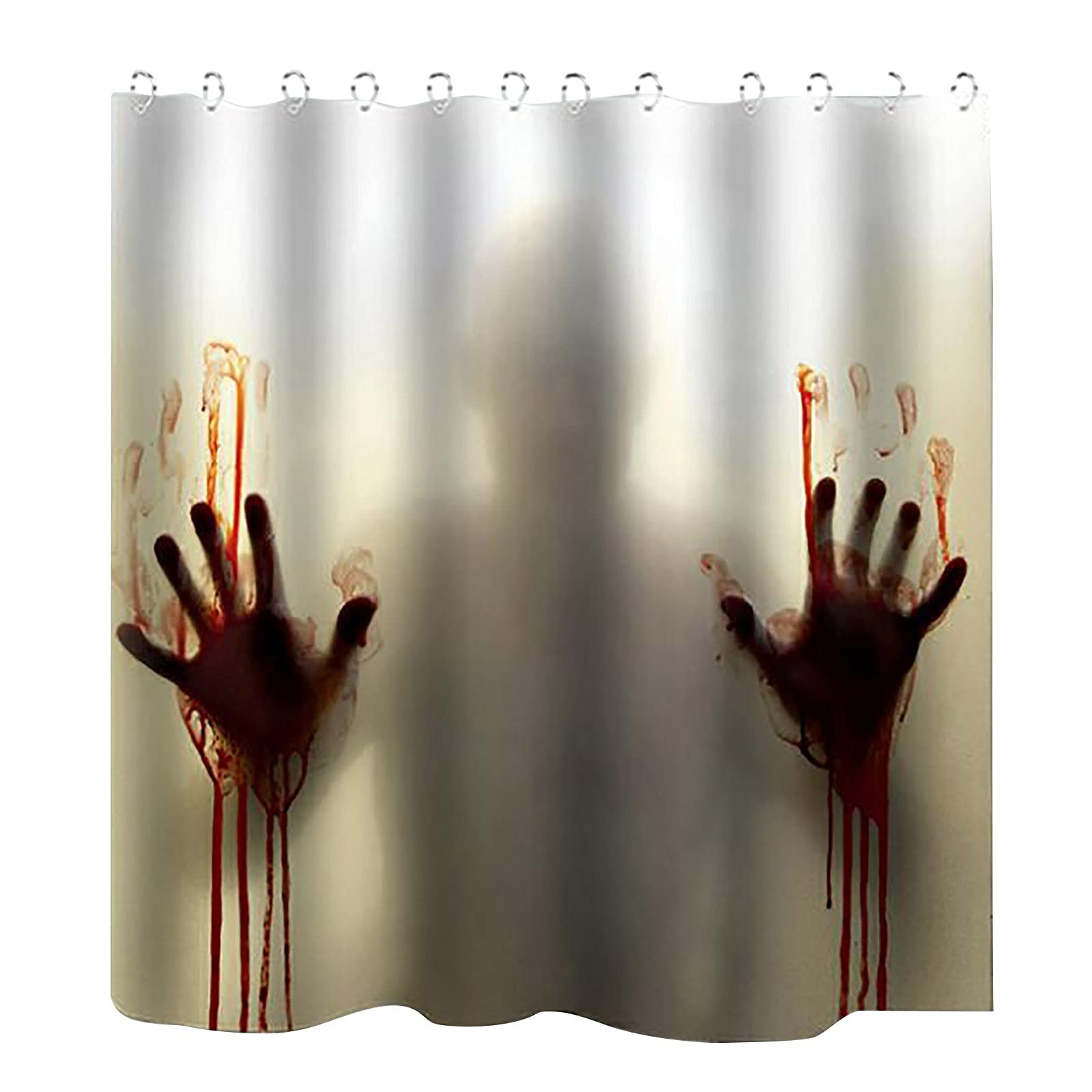 Happy Halloween Waterproof Polyester Fabric Shower Curtain - Horror Theme Bathroom Decor for Halloween Party & Spooky Home Decor