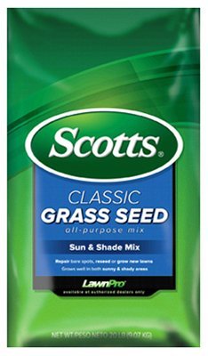 Scott's 17187 20 Lb Classic Sun & Shade Grass Seed Mix - Premium Lawn Seed for Year-Round Greenery, Perfect for Backyards, Golf Courses & High-Traffic Areas