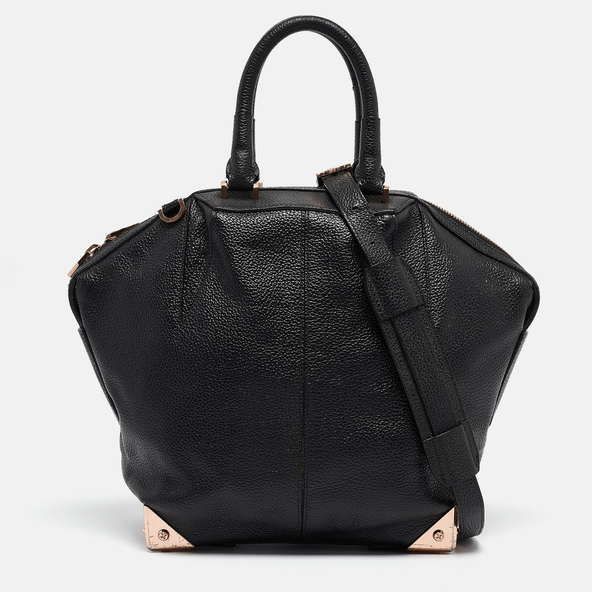 Premium Black Grain Leather Emile Satchel Handbag for Women - Stylish Crossbody & Shoulder Bag for Work, Travel & Everyday Use