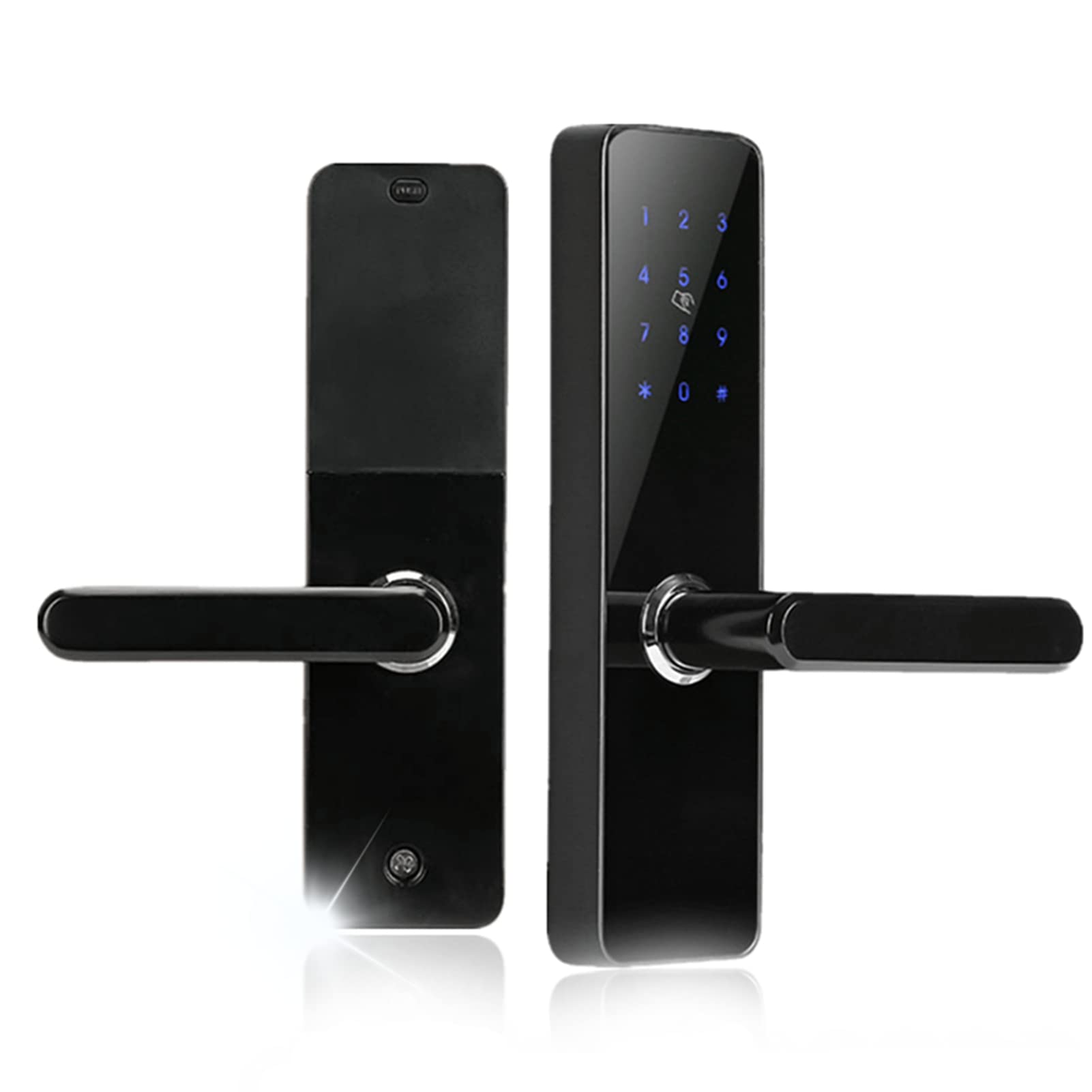 4-in-1 Keyless Entry Smart Door Lock with APP Control, Digital Keypad, RFID Cards & Google Home Voice Assistant - Secure Smart Home Access for Front Door, Apartment & Vacation Rental