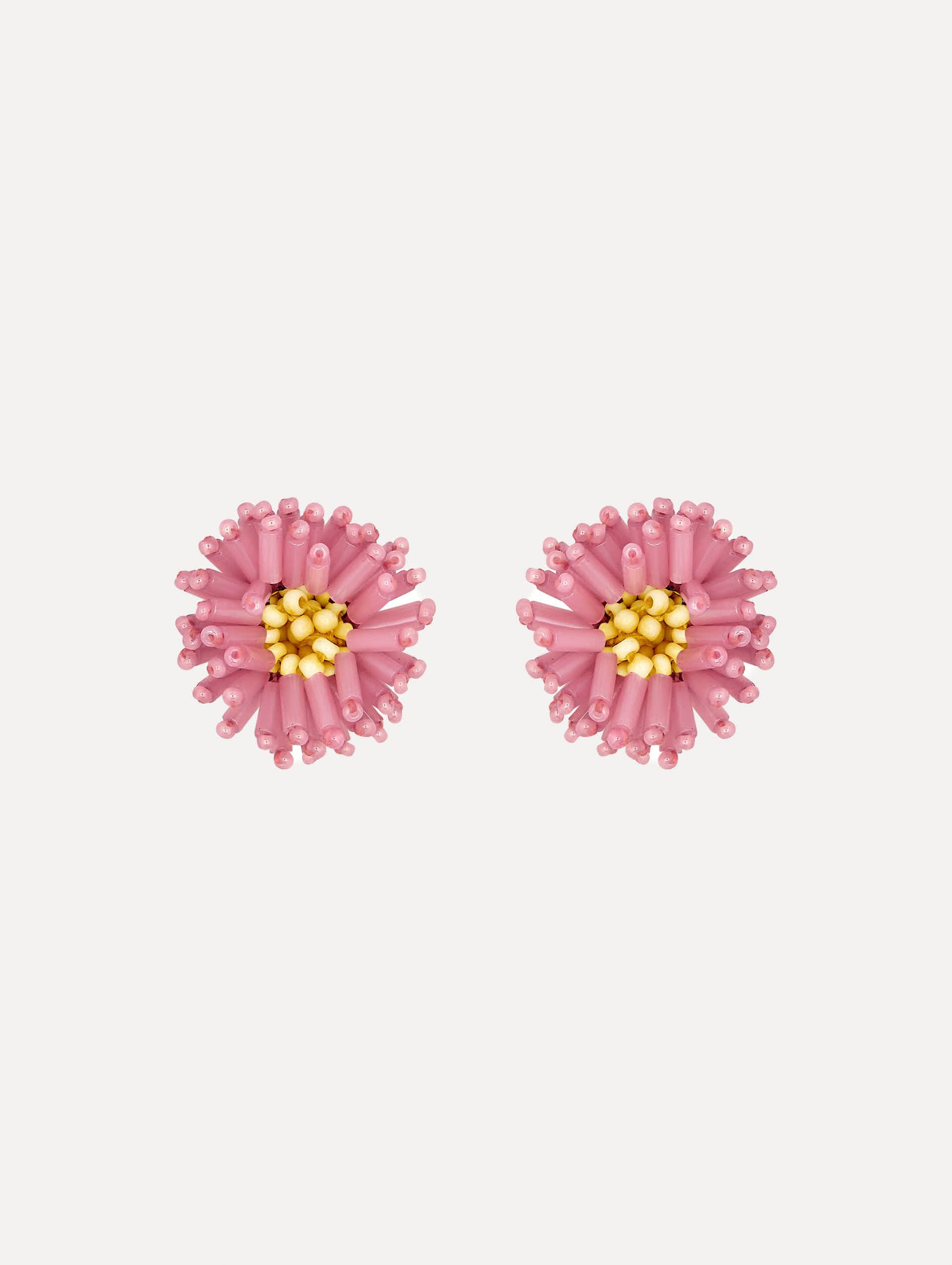 Pompom Flower Earrings for Women - Soft Yarn Floral Dangle Earrings | Boho Chic Accessories for Parties, Weddings & Everyday Wear