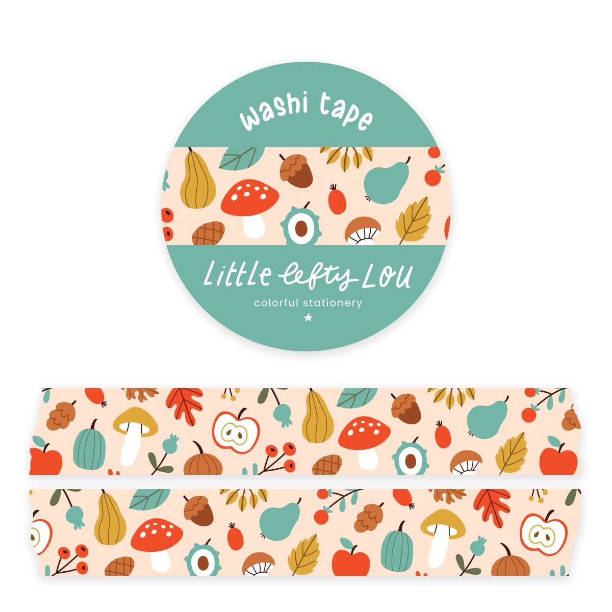 Autumn Vibes Washi Tape - Decorative Paper Tape for Scrapbooking, Journaling, DIY Crafts & Home Decor - Fall Leaves Design