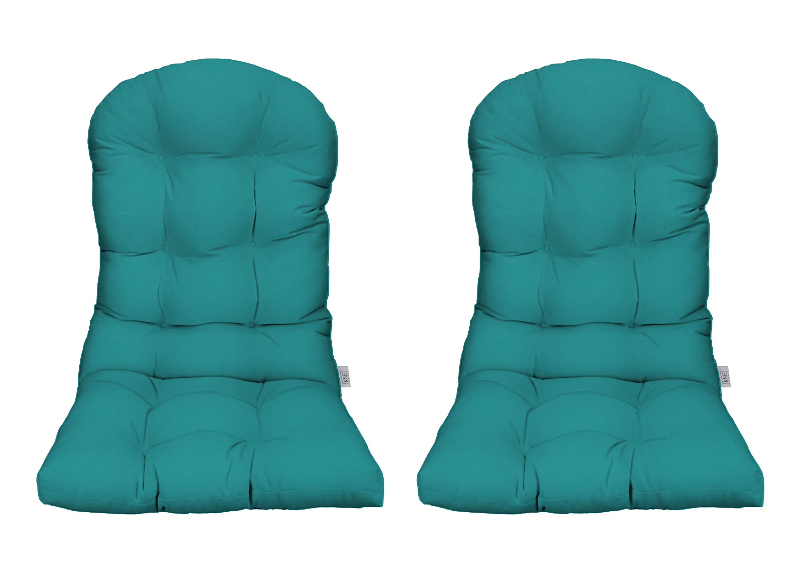 RSH DECOR: 2-Piece Sunbrella Tufted Adirondack Chair Cushion Set - 42.5” x 21” Waterproof & Fade-Resistant Outdoor Patio Furniture Cushions - Premium Sunbrella Performance Fabric in Canvas Aruba - Perfect for Poolside Lounging, Garden Relaxation & Backyard Decor