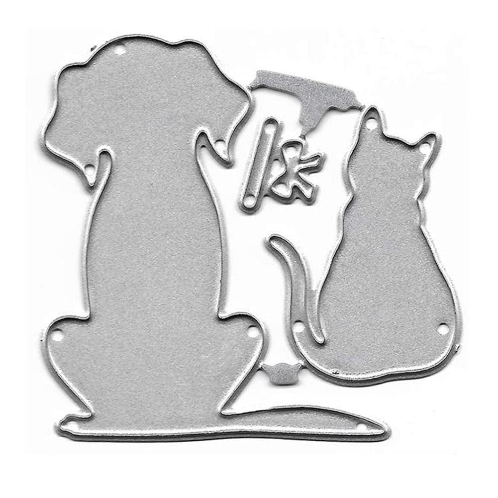 Premium Metal Carbon Steel Animal Dog & Cat Cutting Dies - DIY Scrapbooking, Card Making, Album Decoration, Embossing Crafts for Creative Projects - Perfect for Handmade Greeting Cards, Home Decor, and Paper Art