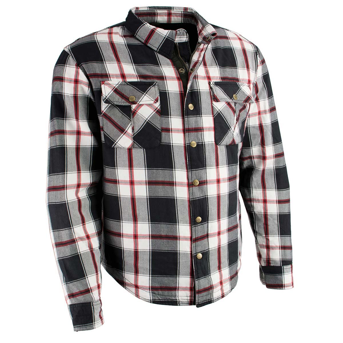 Milwaukee Leather MPM1625 Men's CE Armored Biker Shirt - Aramid Fiber Reinforced Plaid Flannel Motorcycle Jacket for Riding Protection & Style | Perfect for Cruising, Commuting & Motorcycle Enthusiasts