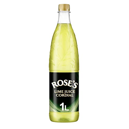 Rose's Lime Juice Cordial - 100% Natural Fruit Juice Drink - 1 Liter Bottle - Perfect for Cocktails, Mocktails & Cooking Recipes