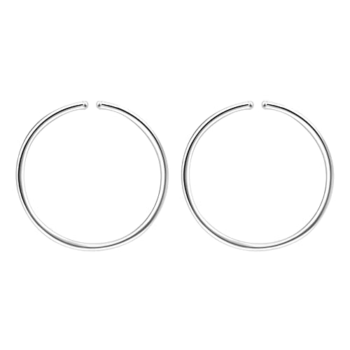 Sterling Silver Huggie Hoop Earrings for Women - 925 Silver Cartilage & Nose Piercing Jewelry (20G, 10mm, 1 Pair) | Perfect for Everyday Wear, Gifts & Special Occasions