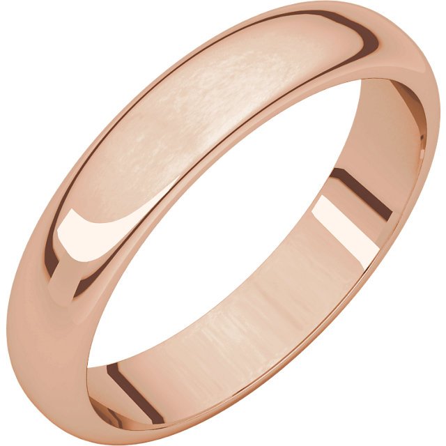 14K Gold 4mm Half Round Wedding Band for Women - Elegant & Timeless Bridal Ring for Engagement, Anniversary & Special Occasions