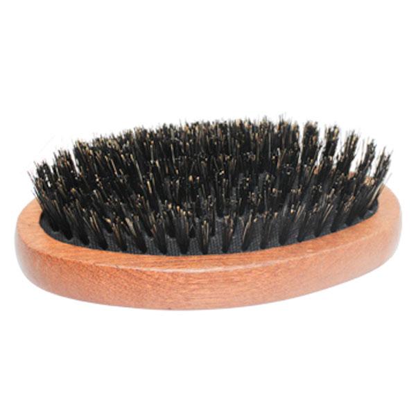 Regincos Men's Military Style Natural Bristle Hair & Beard Brush - Best for Short Hair & Facial Grooming - Perfect for Daily Styling, Barber Use & Travel Essentials