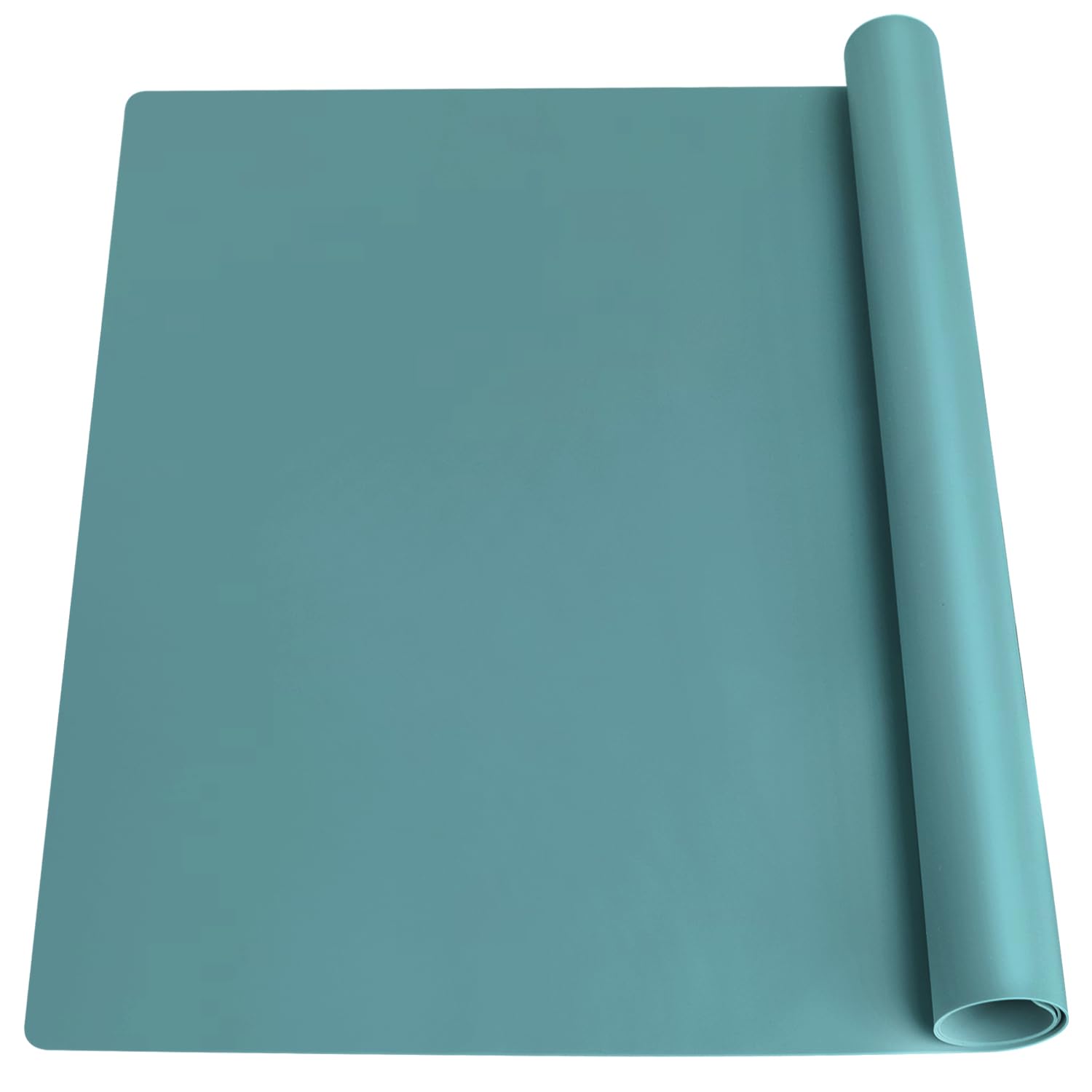 Extra Large Non-Slip Heat Resistant Silicone Countertop Mat - Kitchen Table Protector for Cooking, Baking, Crafts & Kids Activities | Perfect for Pastry Dough Rolling, Dinner Placemat & Workspace Protection (Dark Green)