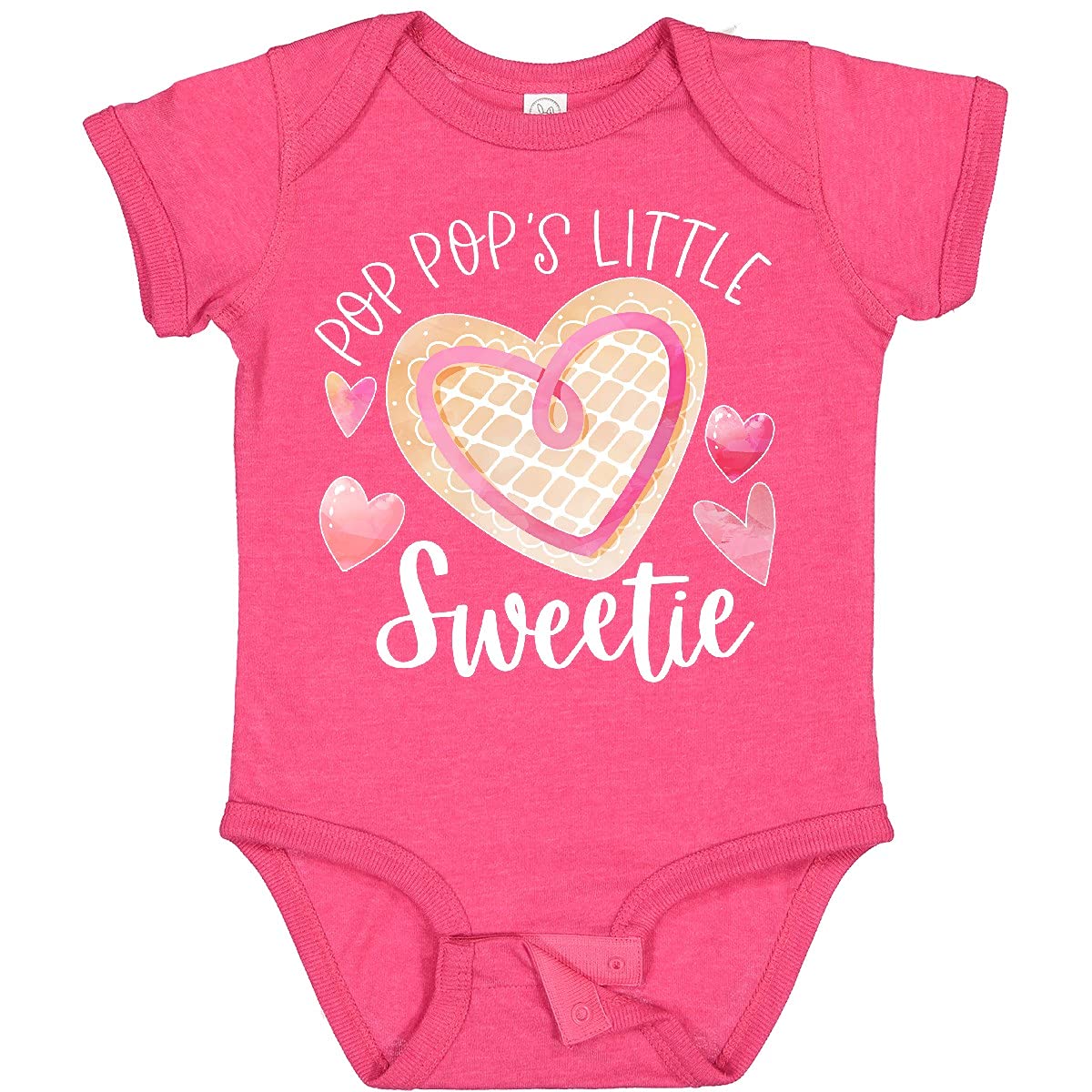 Inktastic Pop Pop's Little Sweetie Pink Heart Cookie Baby Bodysuit - Soft & Cute Outfit for Newborns, Infants & Toddlers - Perfect for Family Photos, Holidays & Special Occasions