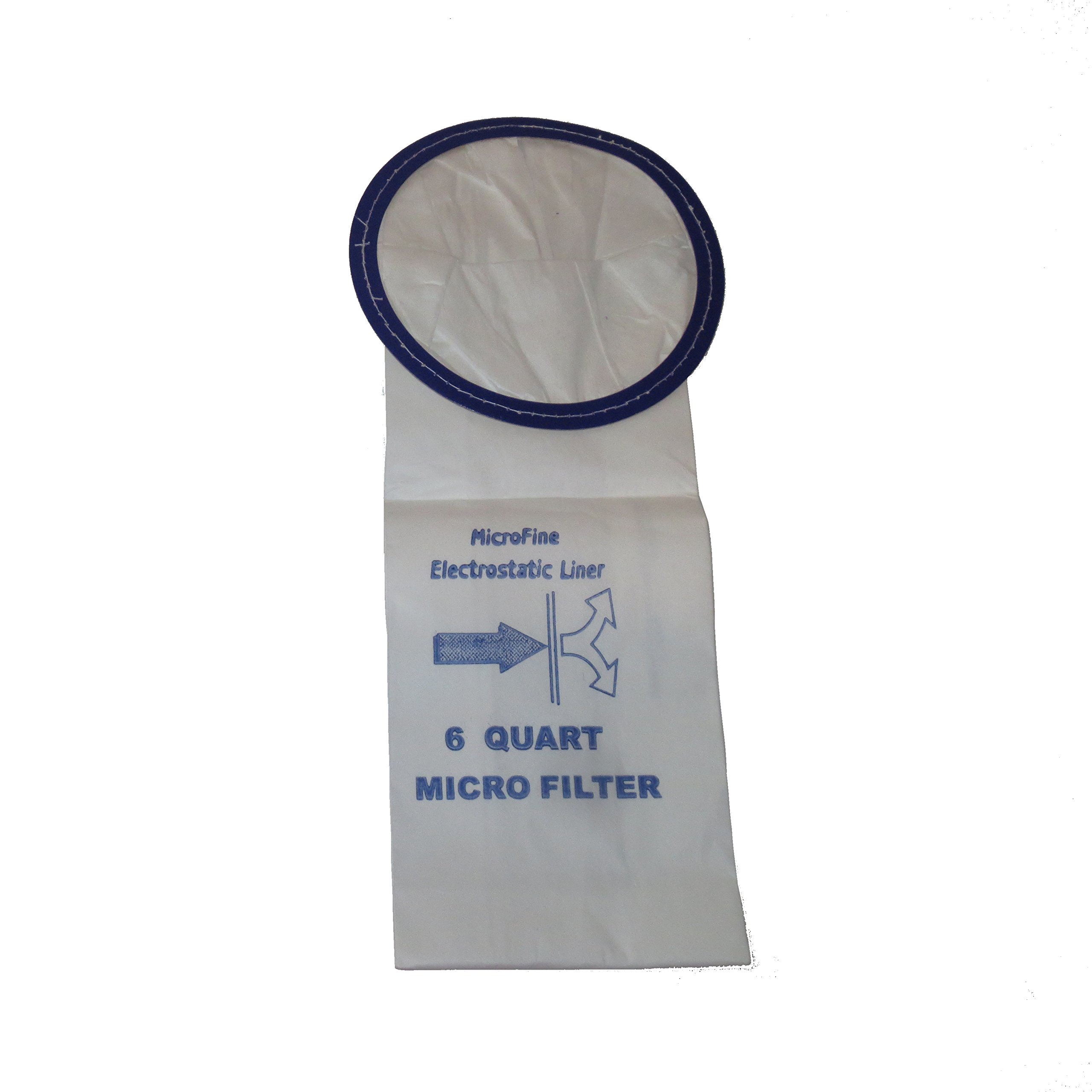 ProTeam 6 Quart Micro Filtration Backpack Vacuum Bags - 100 Pack | HEPA Filter Replacement Bags for Commercial Backpack Vacuums | Ideal for Cleaning Offices, Schools & Healthcare Facilities