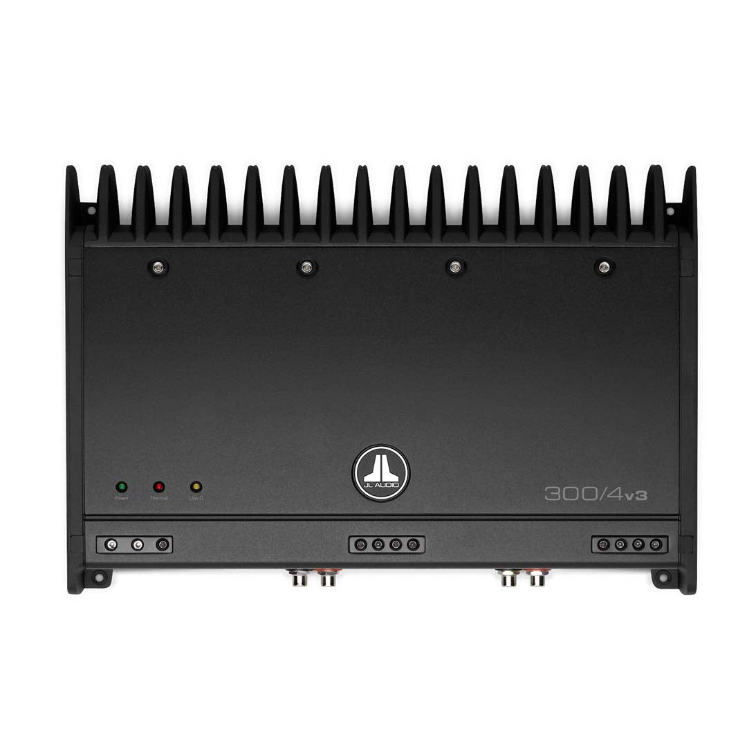 JL Audio 300/4v3 Slash Series 4-Channel Car Amplifier - 75W x 4 RMS Full Range Power - Premium Car Audio System Upgrade for Trucks, SUVs and Vehicles - Perfect for Enhanced Music Clarity and Bass Performance