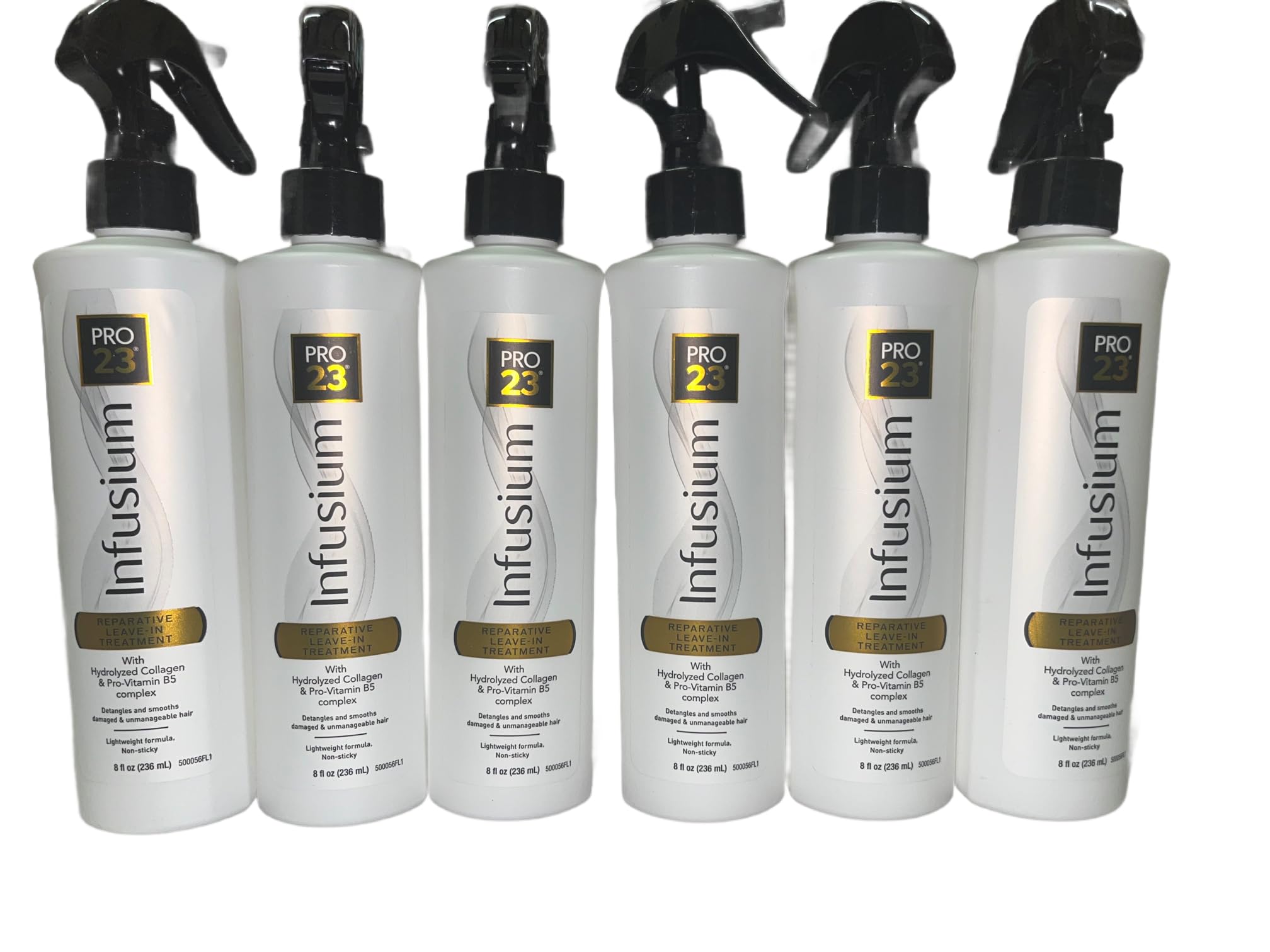 INFUSIUM 23 Reparative Leave-In Hair Treatment with Hydrolyzed Collagen & Pro Vitamin B5 Complex - 8oz (Pack of 6) - Deep Conditioning for Damaged, Dry & Frizzy Hair - Salon Quality at Home for All Hair Types