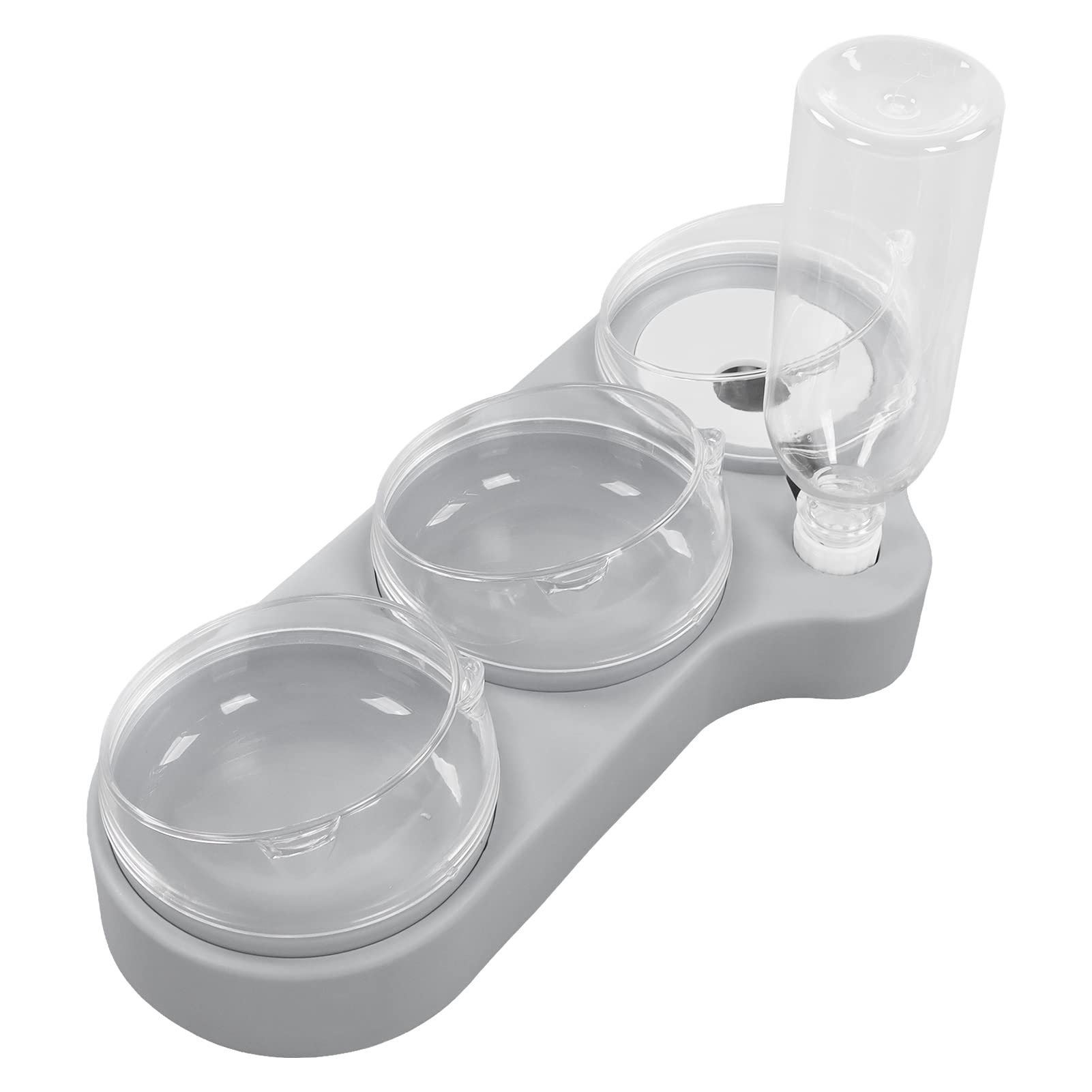 Detachable PP Dog Back Protector Set with Double Non-Slip Bowls - Ideal for Wet/Dry Food Feeding at Home or Travel