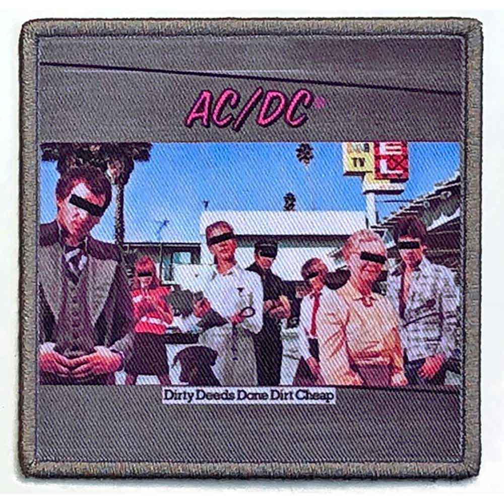 AC/DC Iron On Patches - Dirty Deeds Done Dirt Cheap Band Logo Embroidered Badges for Jackets, Bags & DIY Crafts