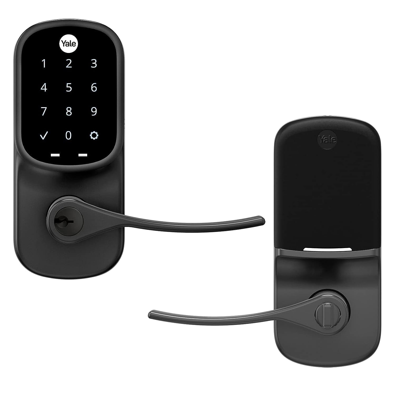 Yale Assure Lever Smart Door Lock with Keypad - Black Suede Finish, Z-Wave Enabled, Includes Back-Up Key | Secure Keyless Entry for Homes & Apartments | Ideal for Front Doors, Rental Properties & Smart Home Integration