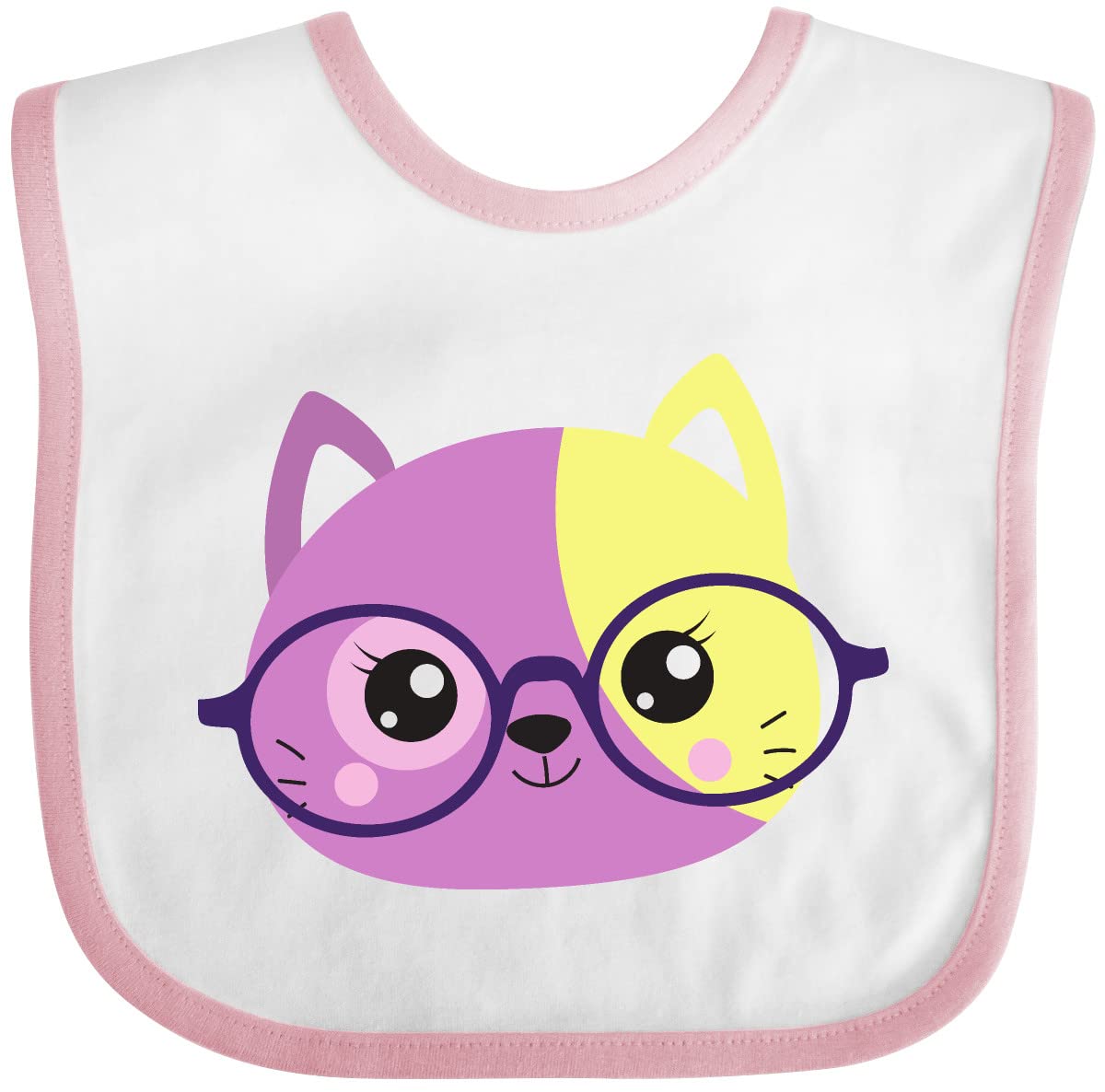 Hipster Cat Baby Bib - Kitten with Glasses for Feeding