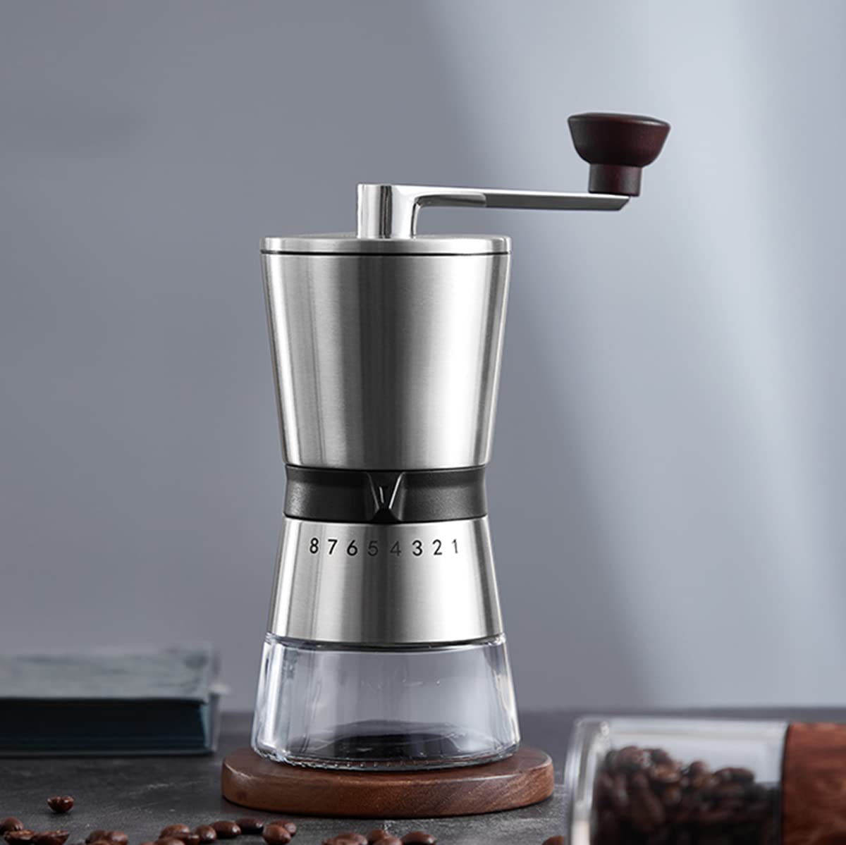 Premium Manual Coffee Grinder with Adjustable Settings - Portable Hand Crank Burr Mill for Espresso, French Press & Pour Over - Perfect Gift for Coffee Lovers (Home, Office, Camping & Travel Use)