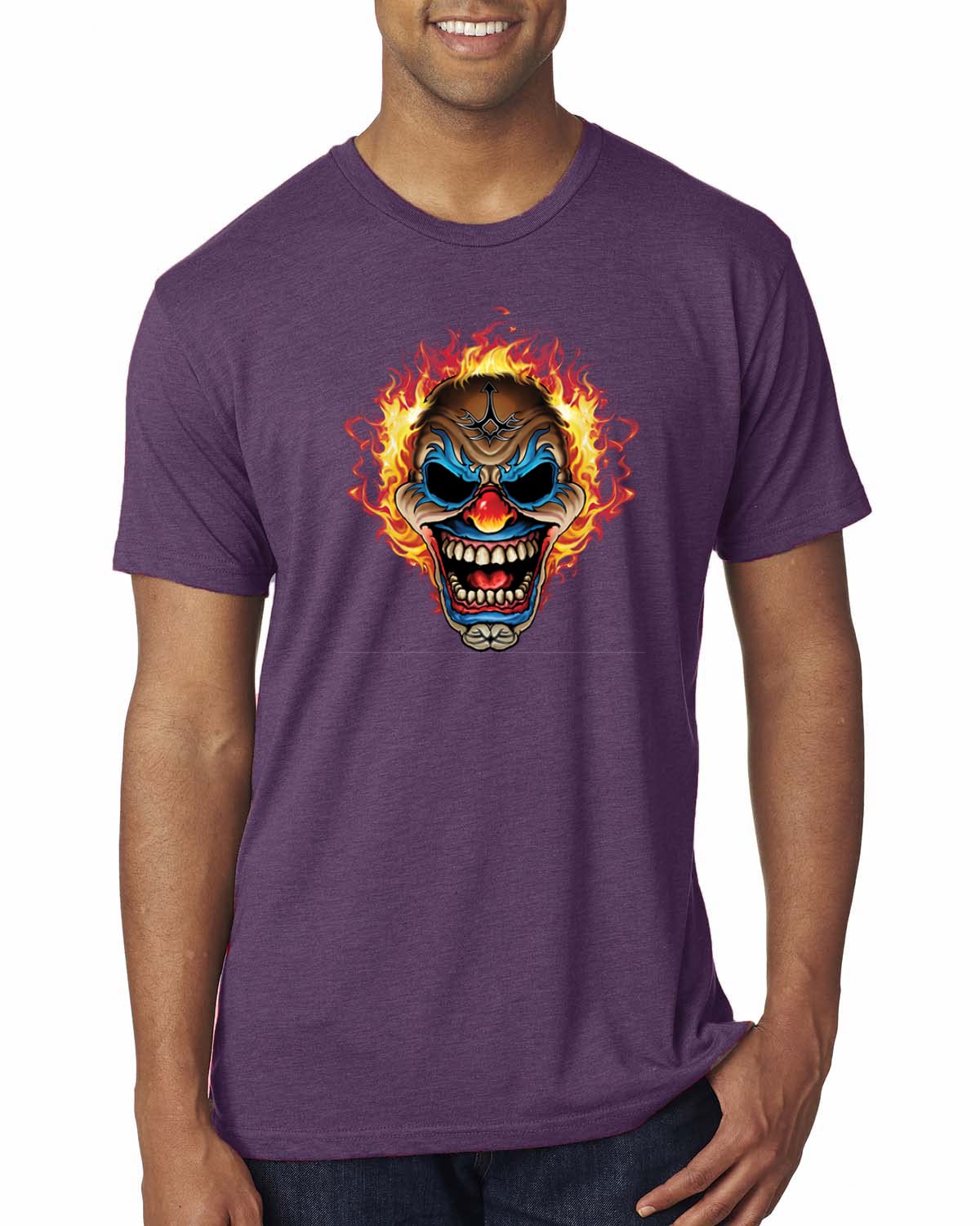 Premium Tri-Blend T-Shirt with Fierce Clown Car & Truck Design for Men | Soft & Comfortable Graphic Tee | Perfect for Halloween Costumes, Cosplay Events & Streetwear Fashion