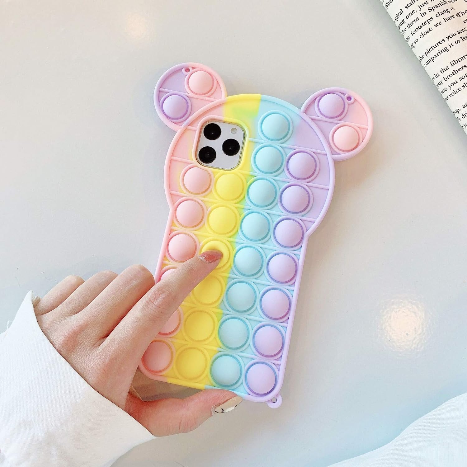 Moreup Pop Phone Case - Push Bubble Fidget Case Cover for iPhone & Samsung - Stress Relief & Phone Protection - Perfect for Anxiety Relief, Office, School & Travel