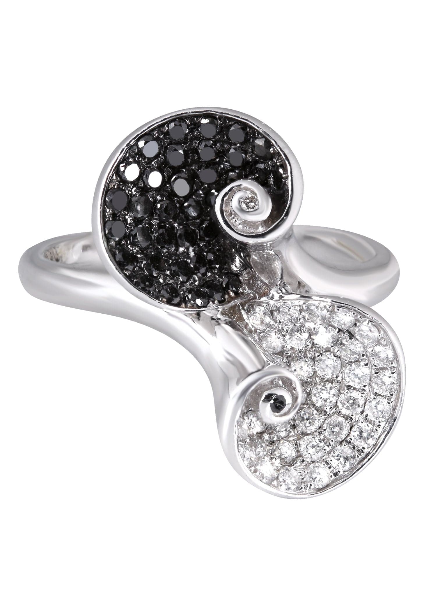14K Gold Black Diamond Cocktail Ring for Women - 0.85 Carat Elegant Statement Jewelry - Perfect for Evening Parties & Special Occasions