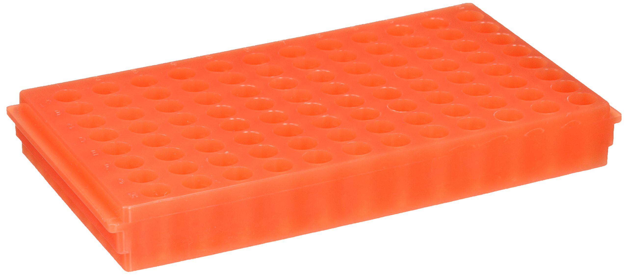 Autoclavable Orange Polypropylene 96-Well Reversible Microcentrifuge Tube Rack - Pack of 20 | Lab Organization & Sample Storage for PCR, Centrifugation & Molecular Biology