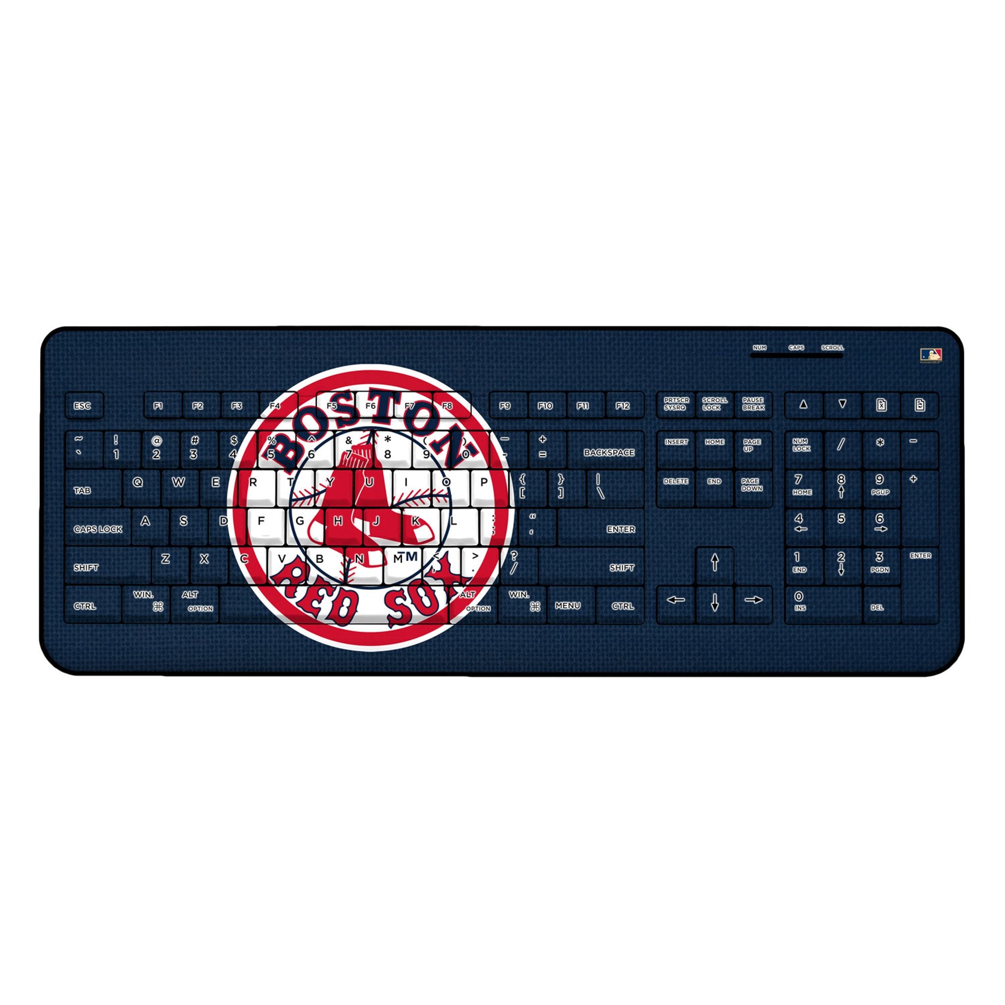 Boston Red Sox 1976-2008 Cooperstown Collection Wireless USB Keyboard - Vintage Baseball Fan Gift for Home & Office Use
