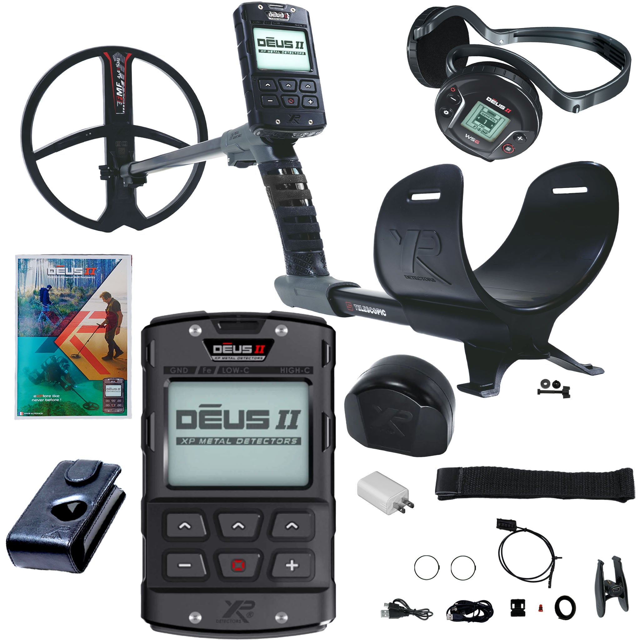 XP DEUS II Fast Multi Frequency RC + WS6 Metal Detector with 11