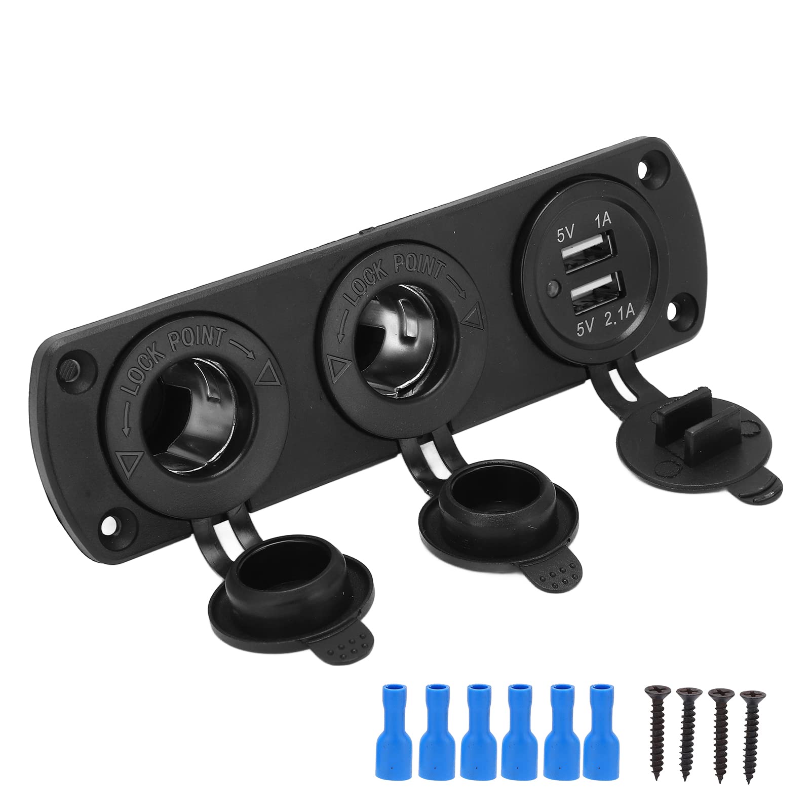 Yctze 2.1A Dual USB Car Charger with 3-Port Waterproof Design & Intelligent Control - Ideal for Road Trips & Daily Commutes