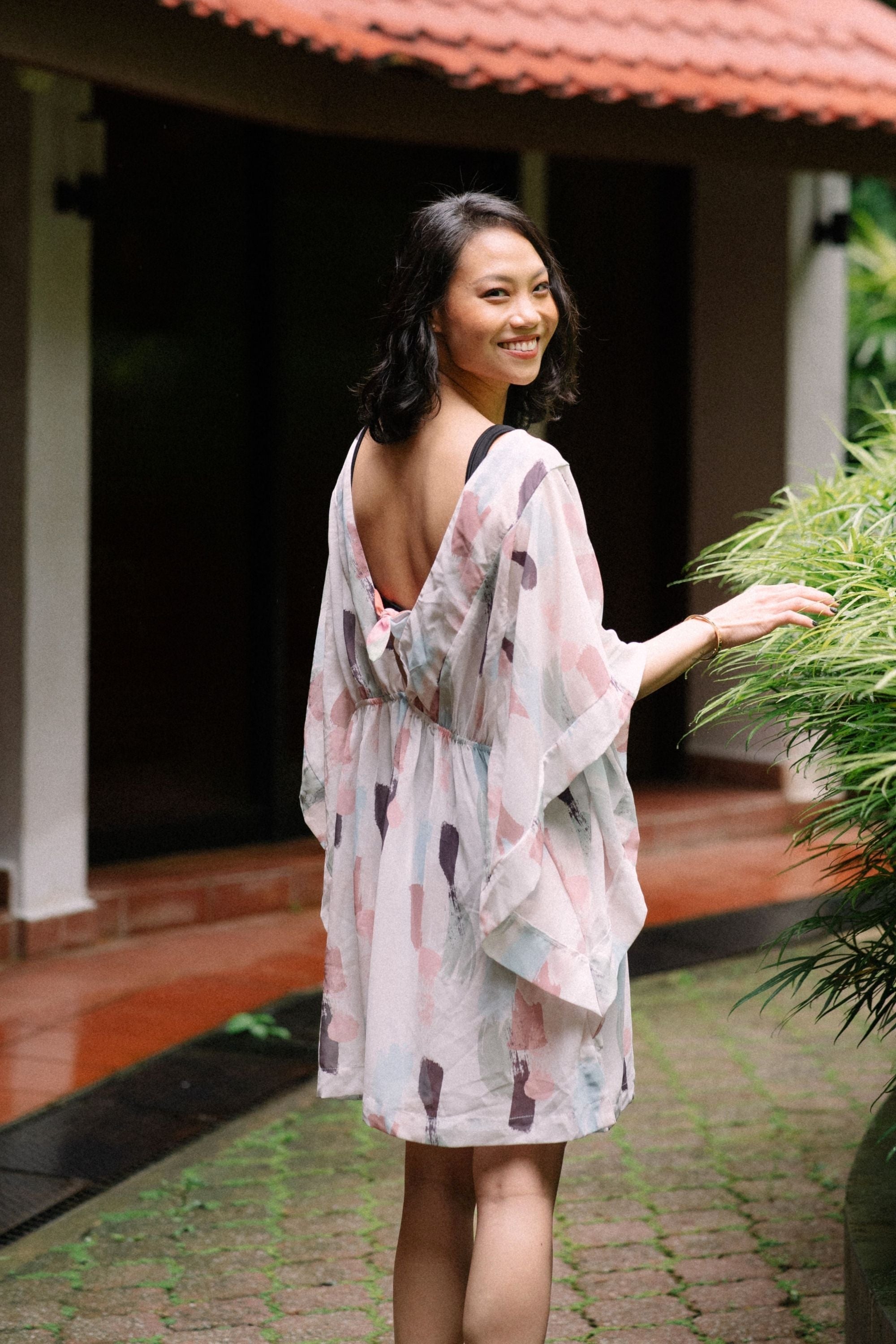 Faro Low Back Kaftan Dress for Women - Flowy Boho Maxi Dress with Side Slits - Perfect for Beach, Vacation & Summer Outfits