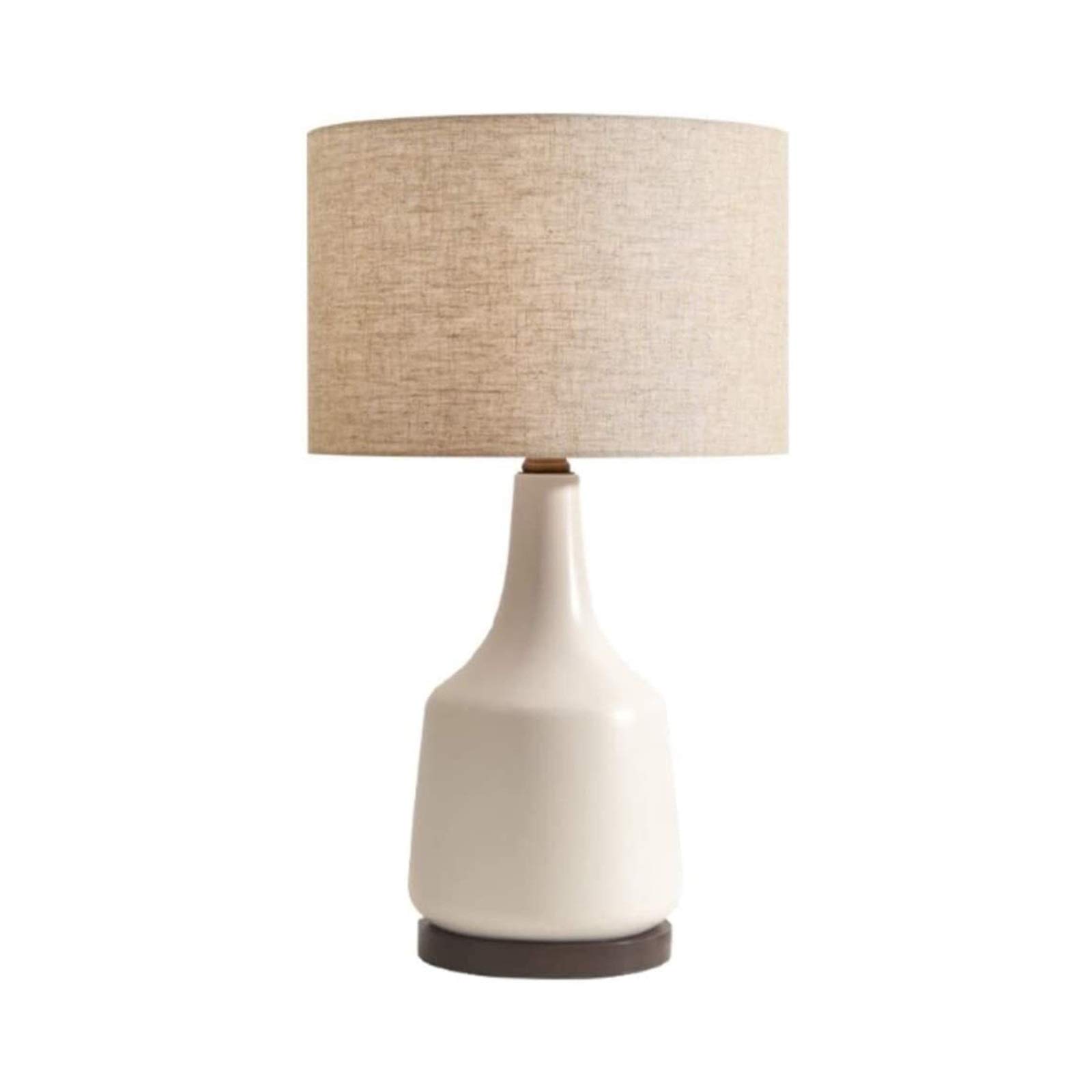Nordic Ceramic Table Lamp - Gray & White Modern Bedside Lamp with Button Switch | Perfect for Bedroom, Living Room & Office Nightstand Lighting