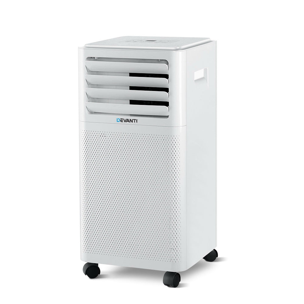 Devanti 7000BTU Portable Air Conditioner - Compact & Energy Efficient Cooling for Small Rooms, Bedrooms, Offices - Perfect for Summer & Hot Weather Use