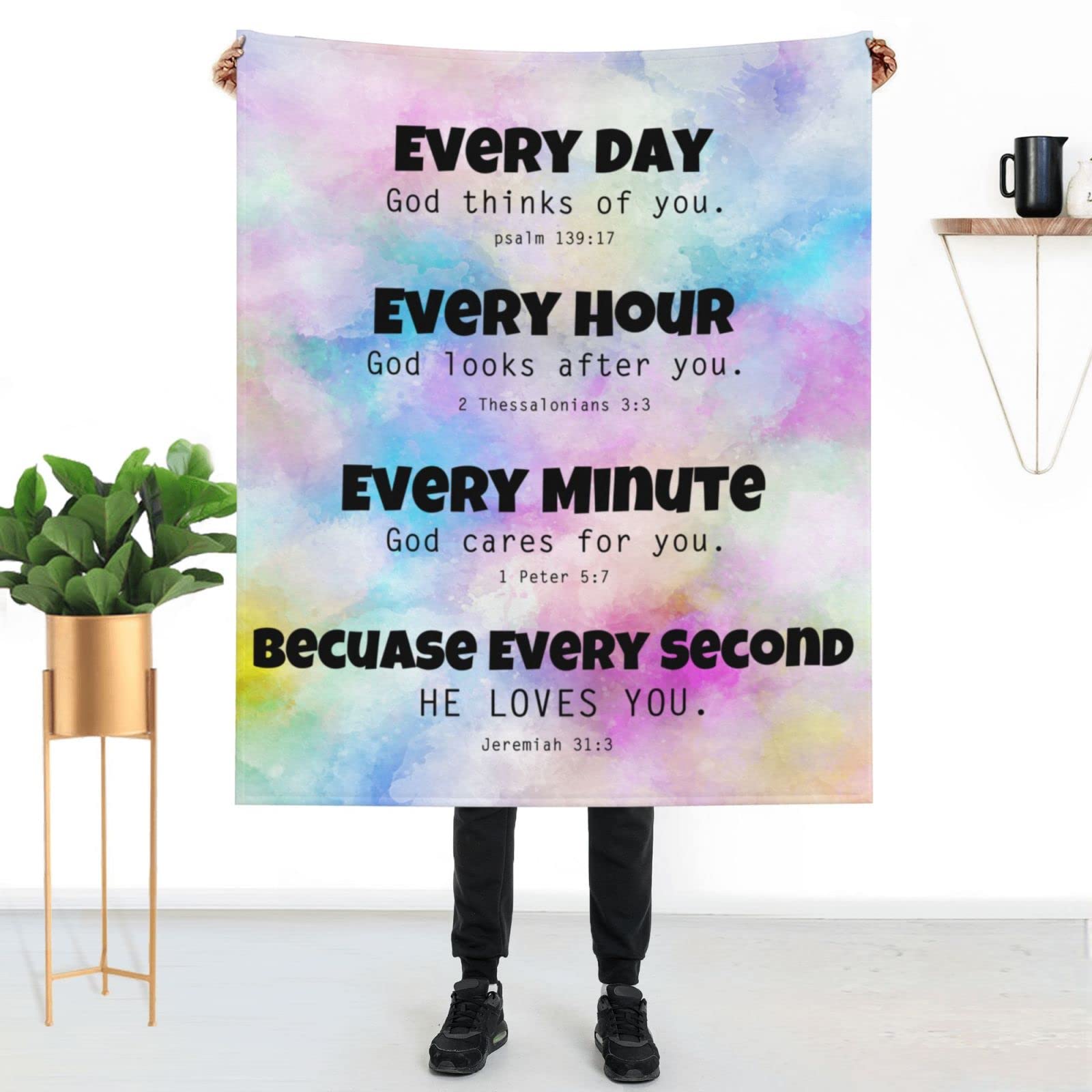 Custom Inspirational Christian Blanket for Women - Personalized Religious Throw with Scripture & Collage - Perfect for Birthday Gifts, Spiritual Decor & Souvenirs - Cozy Home, Church & Prayer Room Accessory