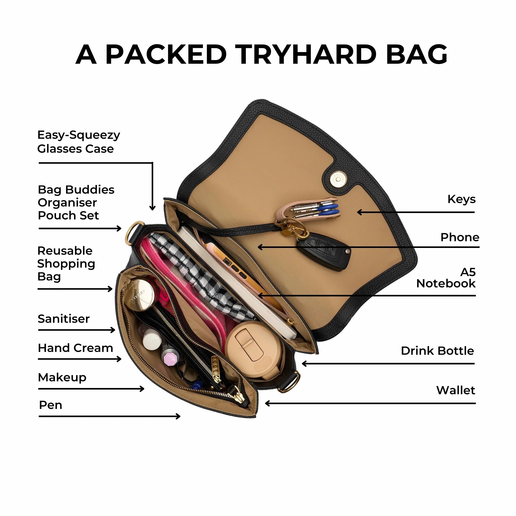 Tryhard Genuine Leather Crossbody Bag for Women - Stylish & Durable Stone Color Purse - Perfect for Daily Use, Travel, and Work Commute