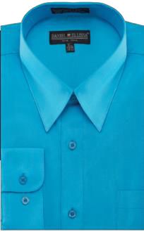 Daniel Ellissa DS3001 Convertible Cuff Basic Dress Shirt in Turquoise | Formal & Business Attire for Men | Office Wear & Special Occasions