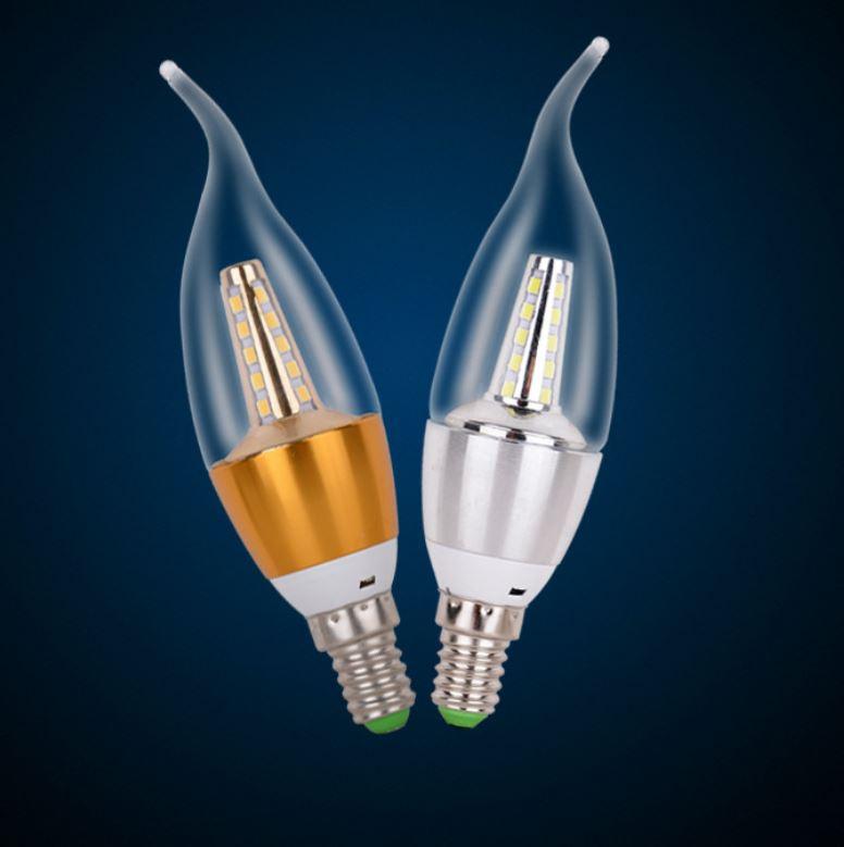 E14 LED Bulb - Clear Transparent Glass, Warm White 3000K, 40W Equivalent, Energy Saving - Perfect for Chandeliers, Pendant Lights, and Home Decor