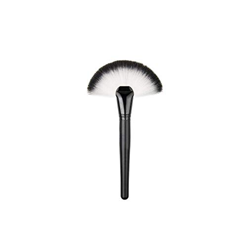 AVEU Fan Shape Nylon and Wood Brush - Professional Blending Face Powder, Highlight & Contour Makeup Cosmetic Tool for Flawless Beauty Application - Perfect for Daily Makeup, Professional Salon & On-The-Go Touch Ups