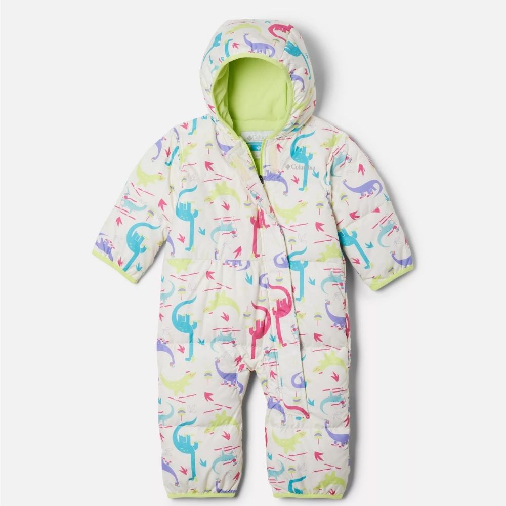 Columbia Snuggly Bunny Baby Snowsuit - Waterproof Winter Snow Suit for Infants & Toddlers (Chalk Skisaurus) - Keep Warm for Outdoor Play, Snow Day Adventures & Winter Travel