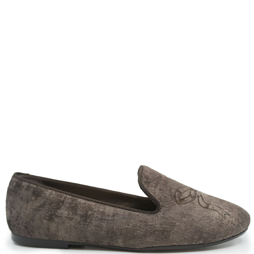 Coco Bow Embroidered Loafers for Women - Comfortable Slip-On Flats with Elegant Design - Perfect for Office, Casual Outfits & Special Occasions