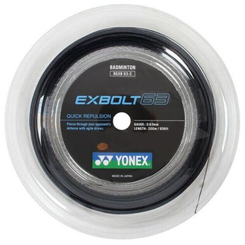 Yonex Exbolt 63 Badminton String Reel - High Performance Badminton String for Professional Players - Perfect for Tournament Play & Training Sessions